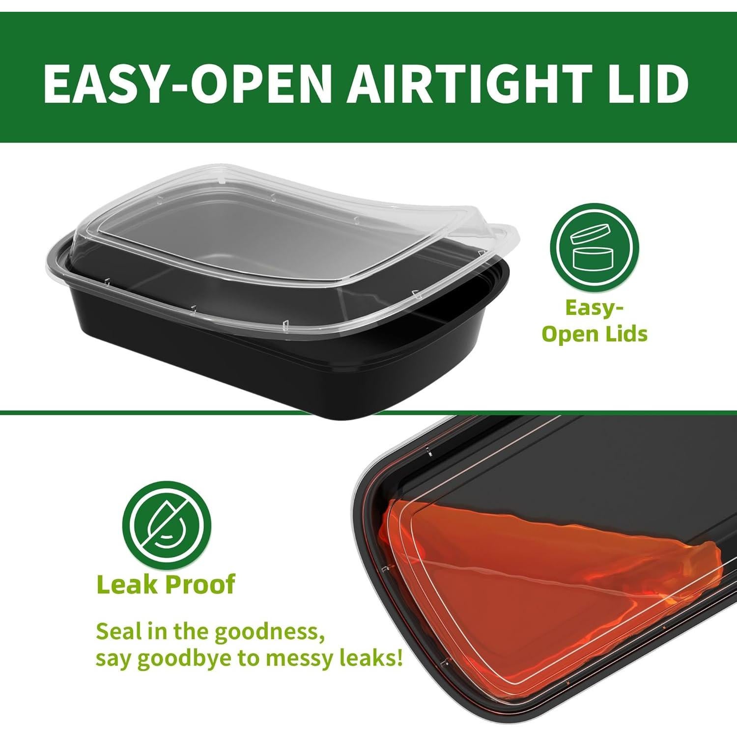 Contenedores de Comida Desechables APSIC 12oz 50 Piezas