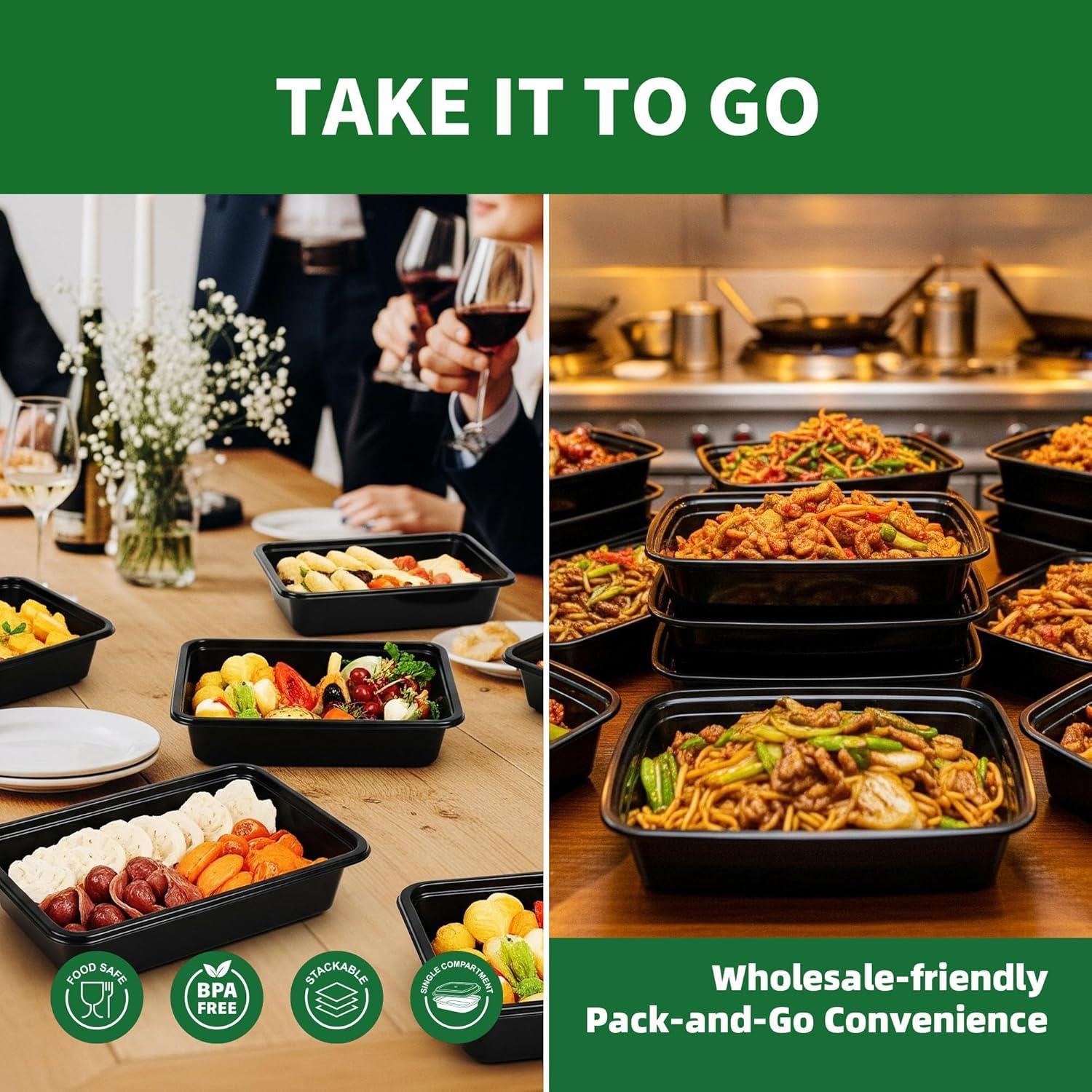 Contenedores de Comida Desechables APSIC 12oz 50 Piezas