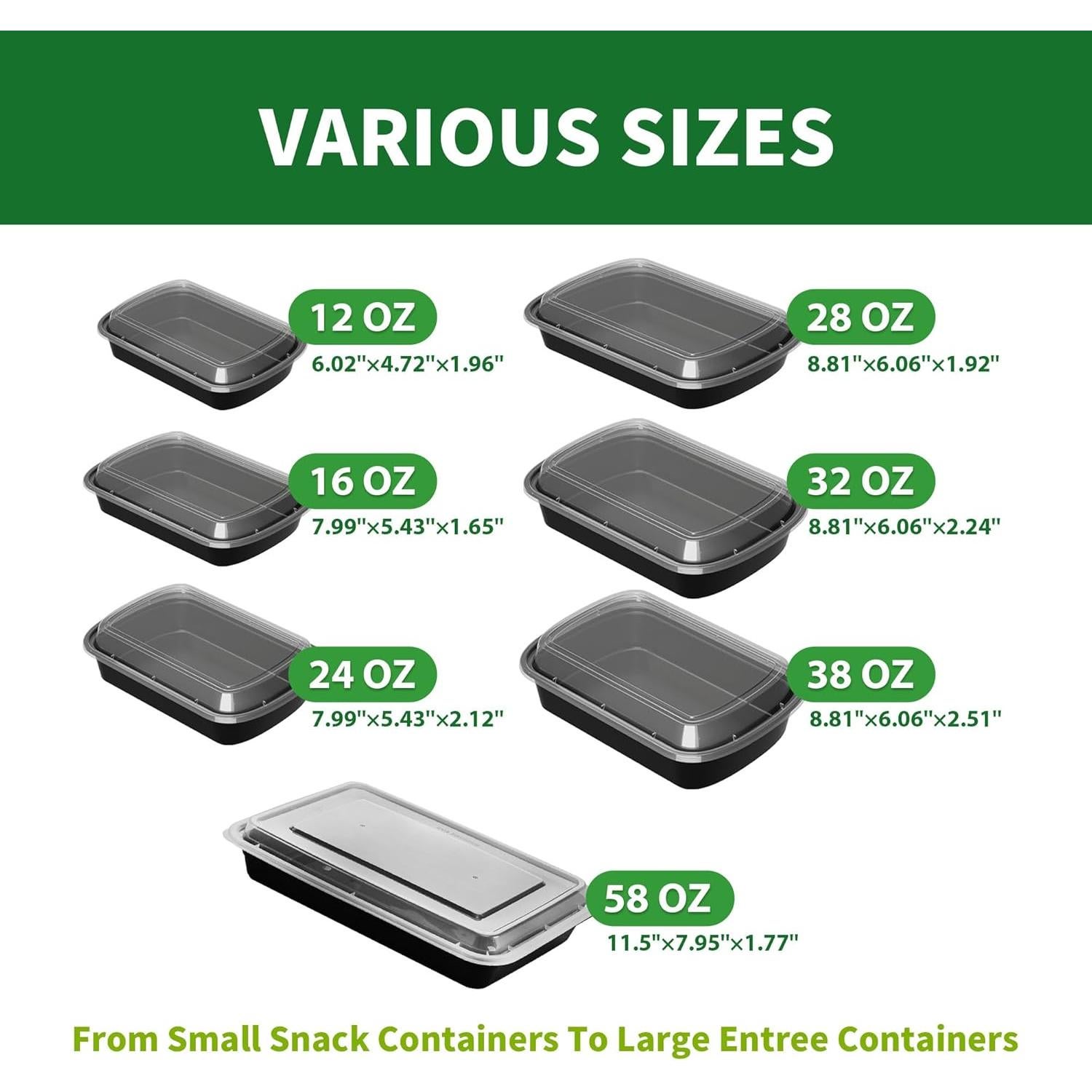 Contenedores de Comida Desechables APSIC 12oz 50 Piezas