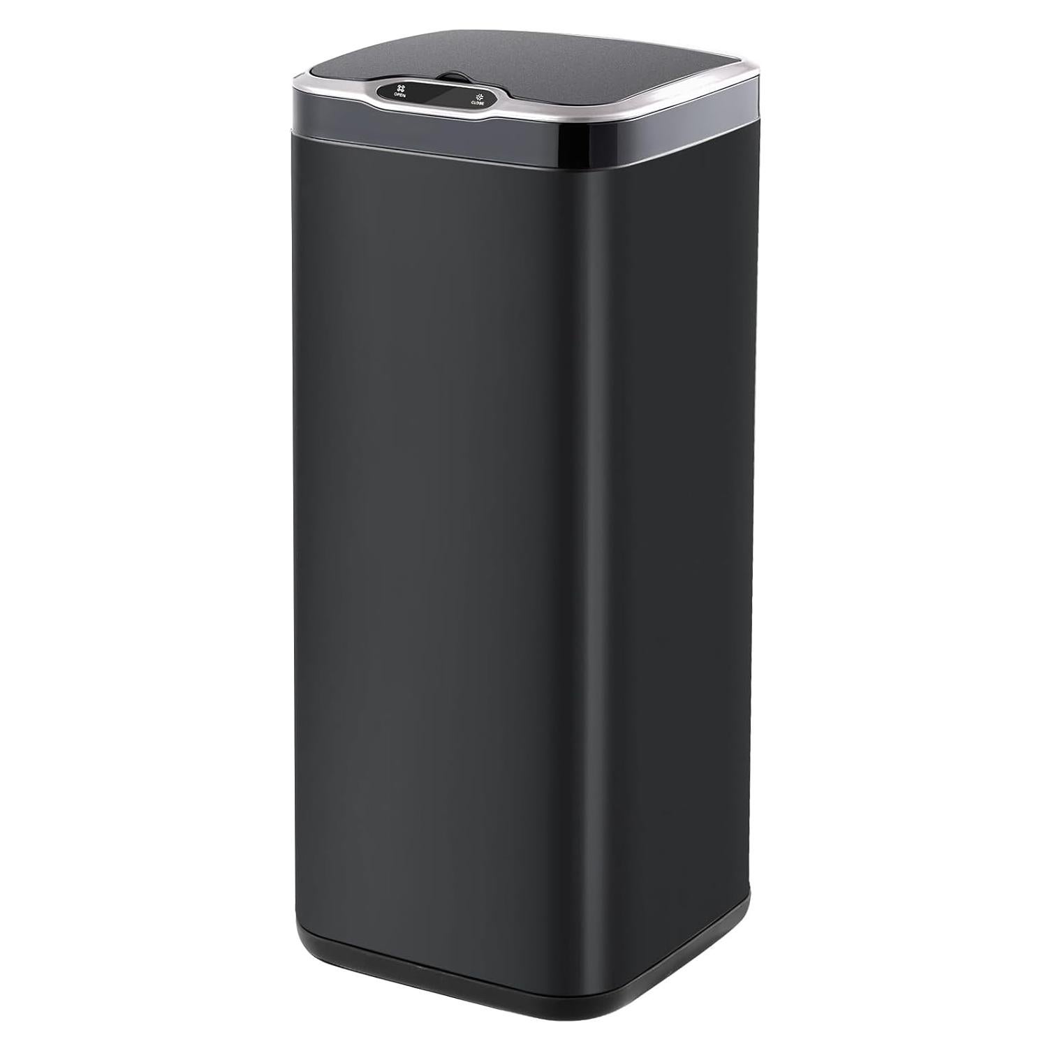 Cubo de Basura Automático ELPHECO 30L Acero Inoxidable Negro