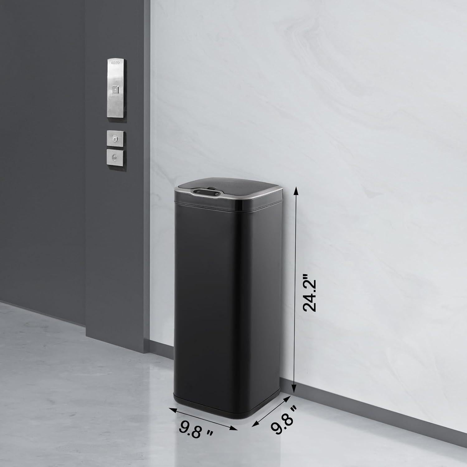 Cubo de Basura Automático ELPHECO 30L Acero Inoxidable Negro