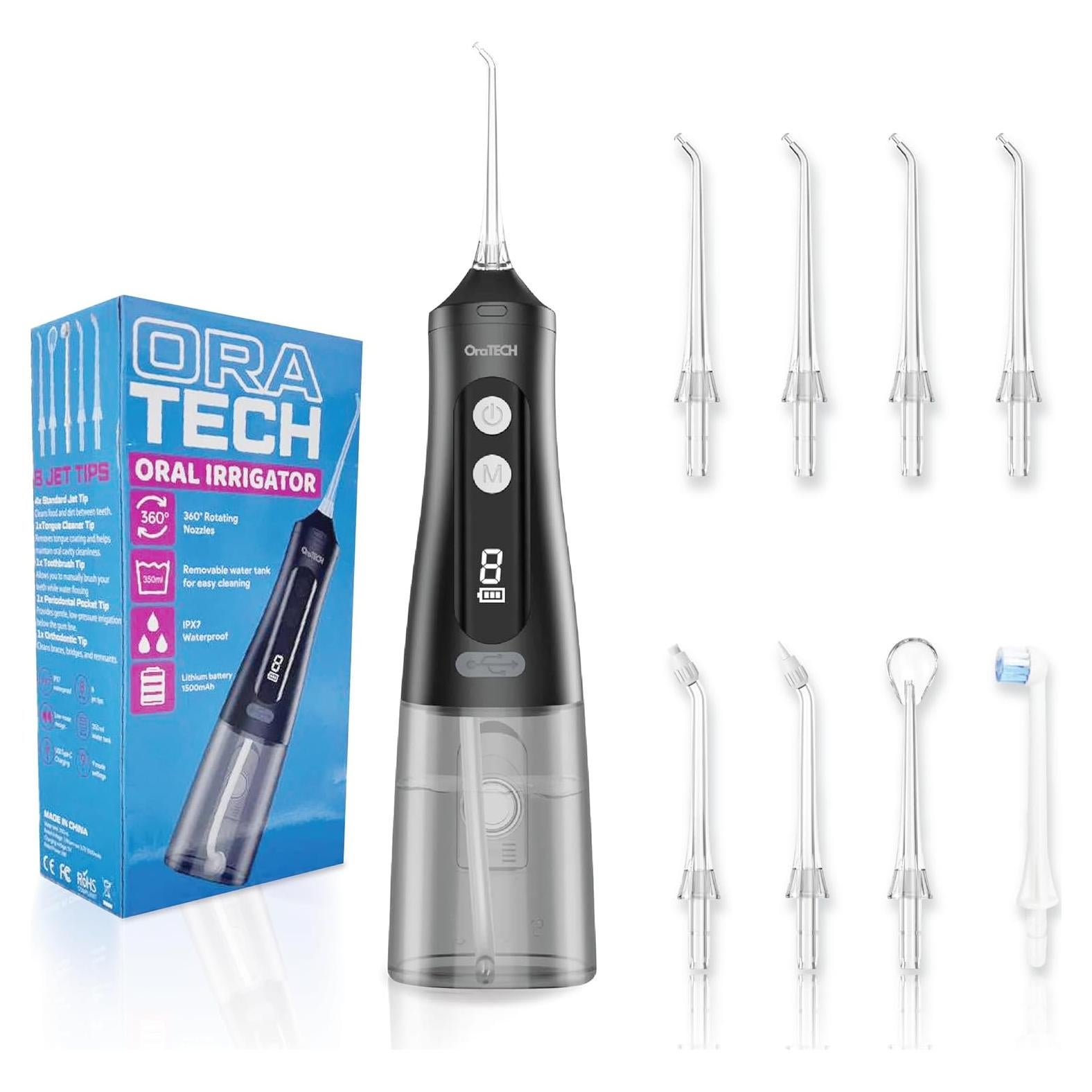 Irrigador Dental Portátil OraTECH, 350ml Inalámbrico IPX7