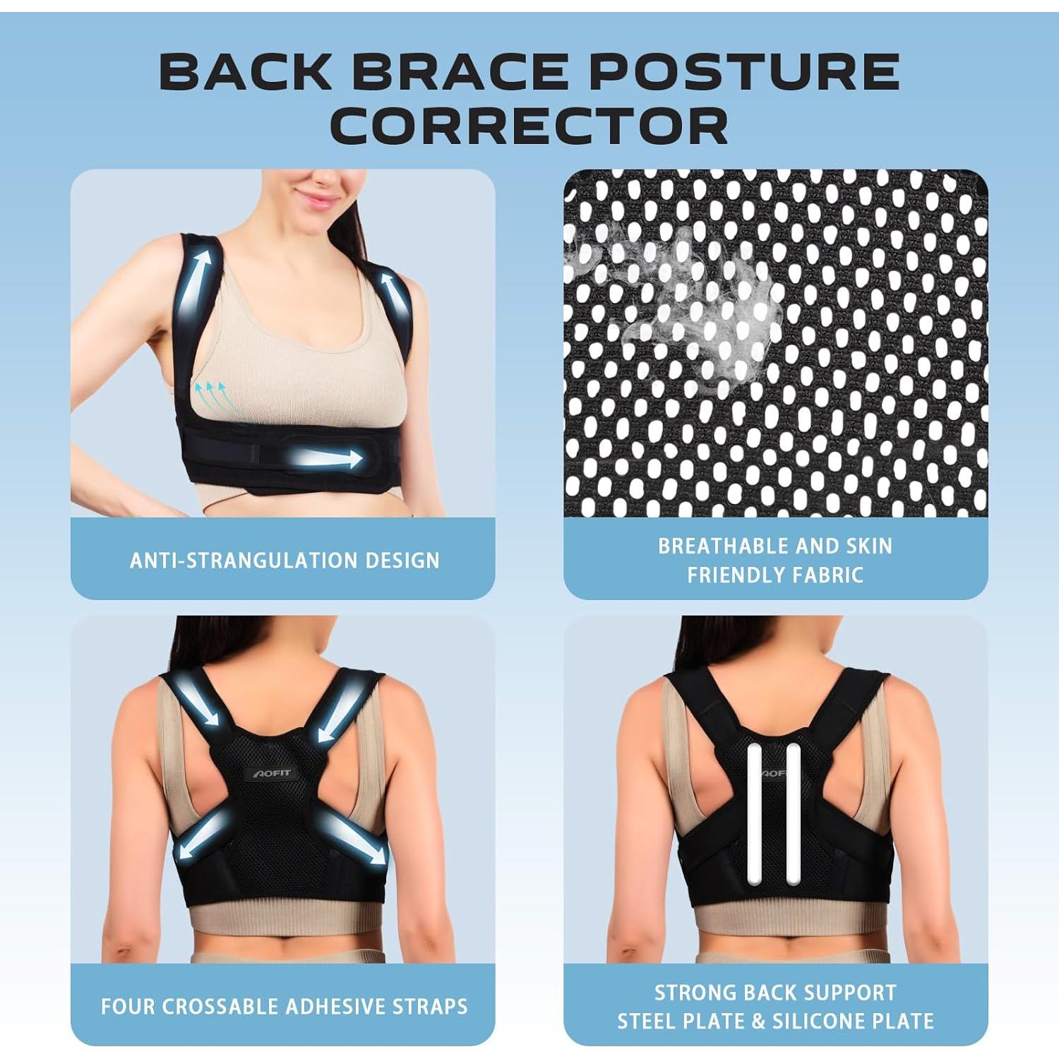 Corrector de Postura AOFIT Ajustable Unisex Negro Talla S