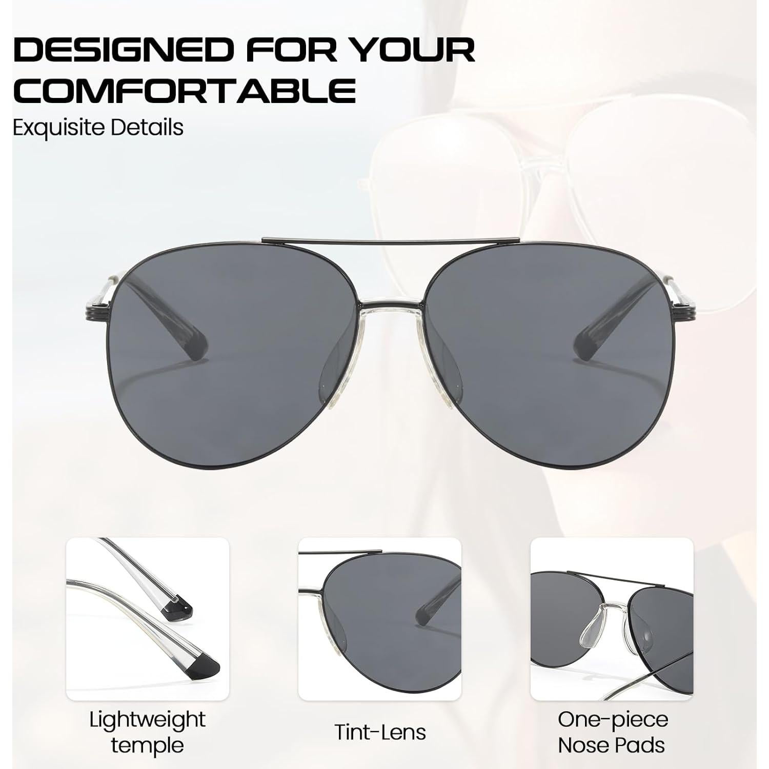 Gafas de sol aviador SODQW Tangle Free polarizadas UV