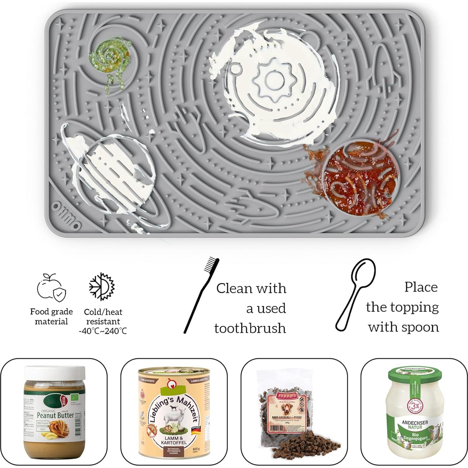 Tapete de Lamer OHMO para Perros y Gatos - Gris y Beige