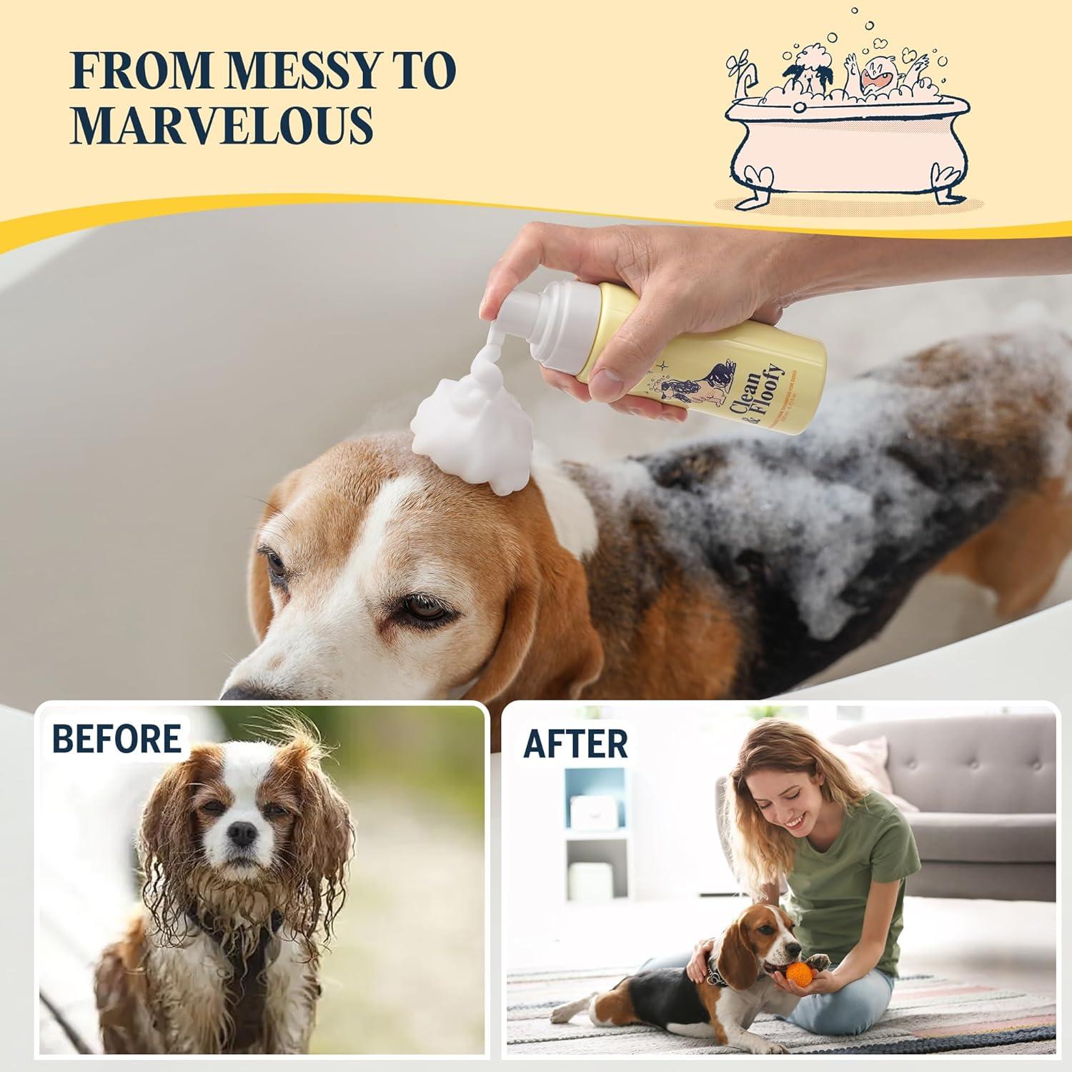 Champú Seco para Perros FlyDog Clean and Floofy 198 ml - Sin Enjuague, Anti-picazón, Control de Olores