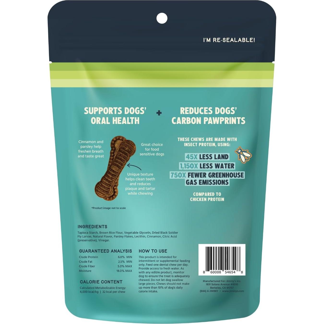 Masticables Dentales Jiminy para Perros Pequeños Sabor Canela 20ct