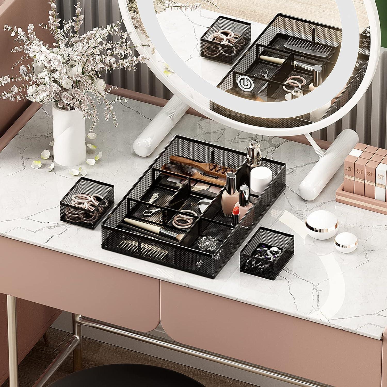 Organizador de Cajón Marbrasse 2 Pack Negro Ajustable 9 Compartimentos