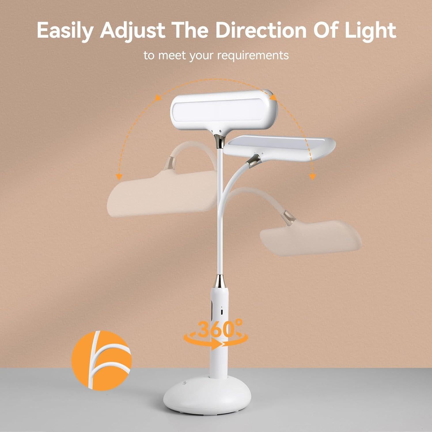 Lámpara de Escritorio LED VAVOFO KM-6778B - Control Táctil, 700 Lúmenes, Luz Ajustable 2700-7000K, Gooseneck Flexible