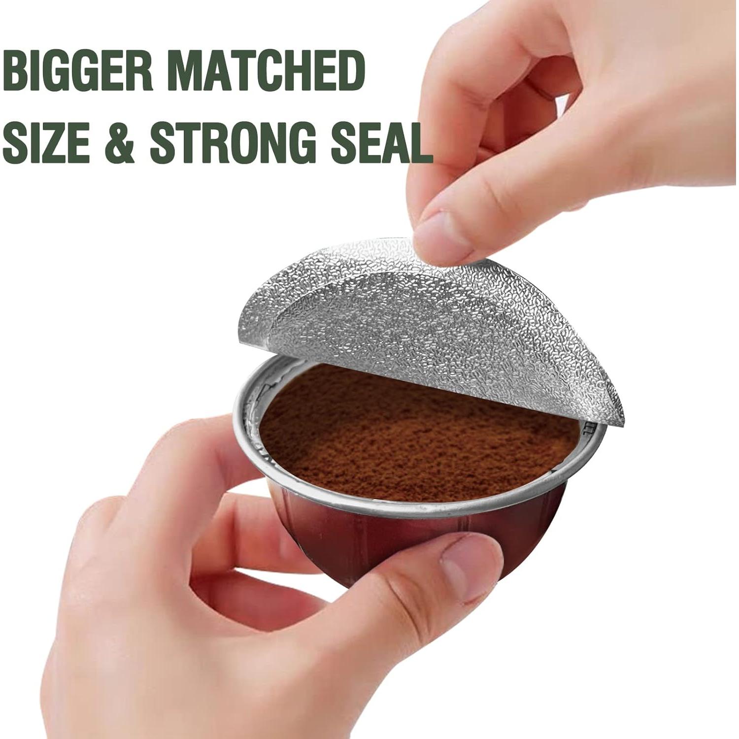 Tapa de Aluminio CAPMESSO para Cápsulas Reutilizables Nespresso Vertuoline - 120 Pcs