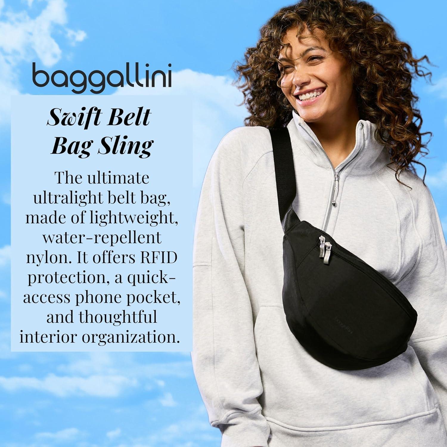 Riñonera Baggallini B-Lite Negra 30.48x17.78cm con RFID