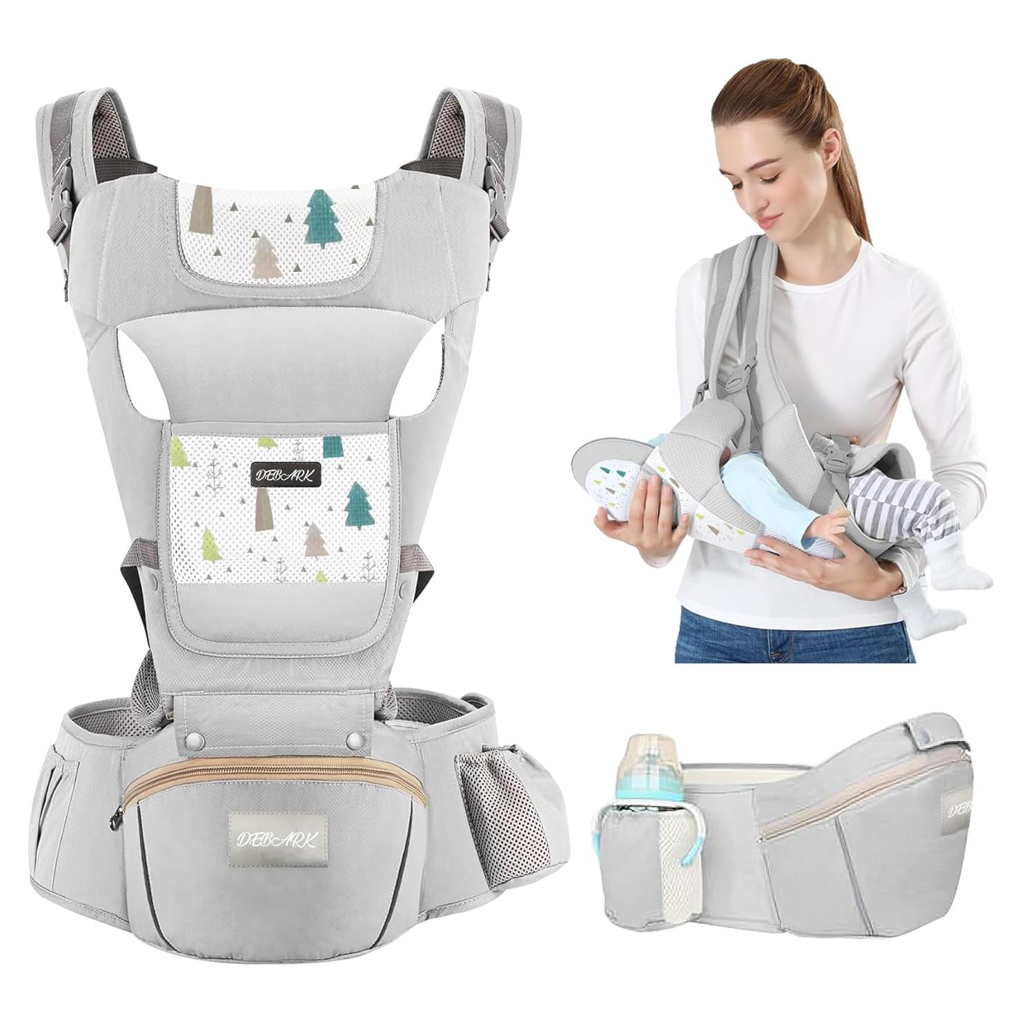 Portabebés ergonómico Debark 6 en 1 para bebés 0-36 meses Gris