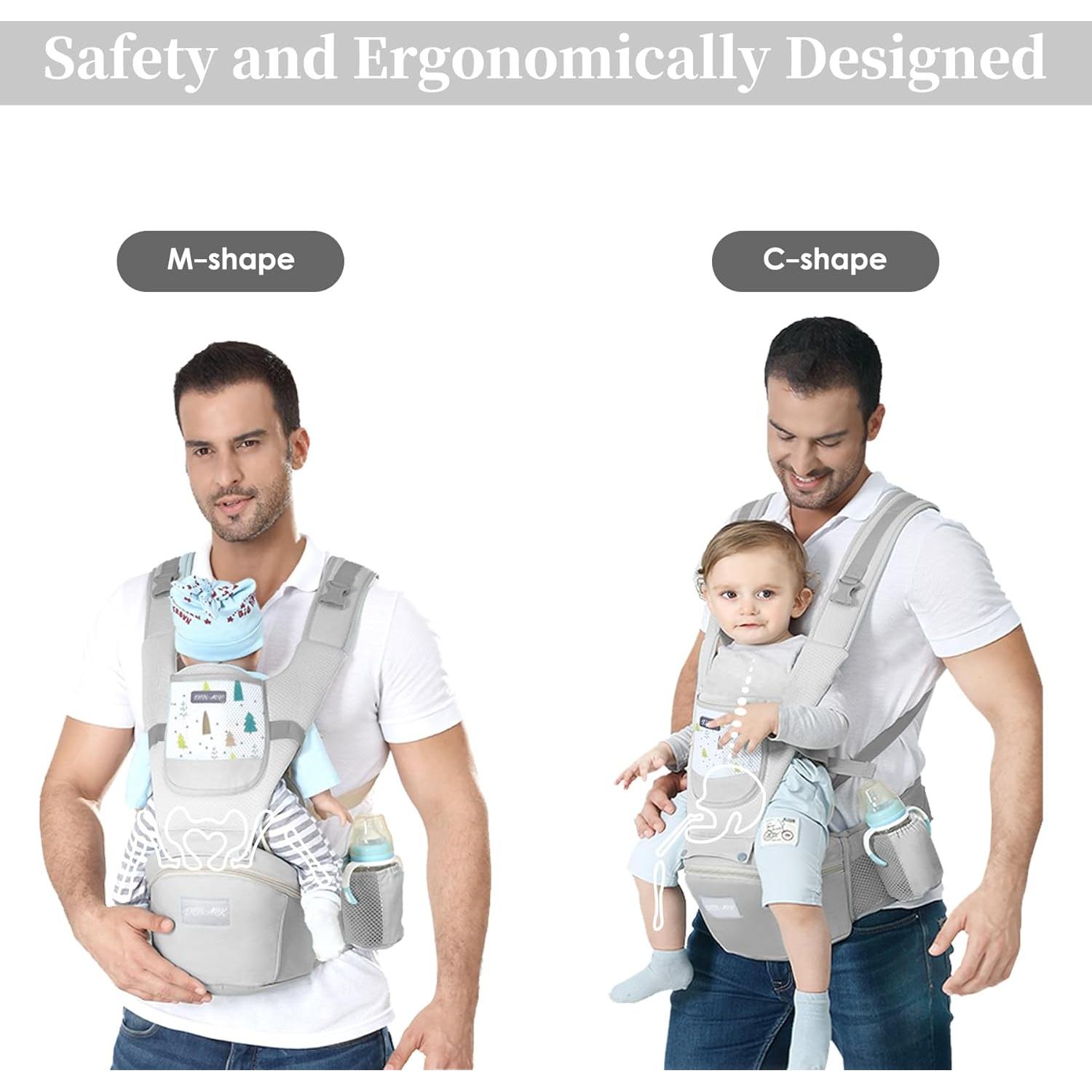 Portabebés ergonómico Debark 6 en 1 para bebés 0-36 meses Gris