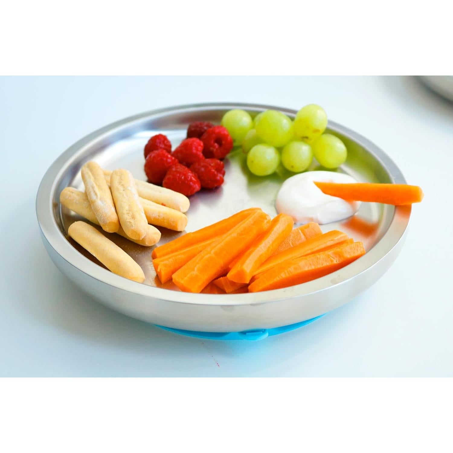 Plato Abierto Avanchy de Acero Inoxidable para Bebés - Negro