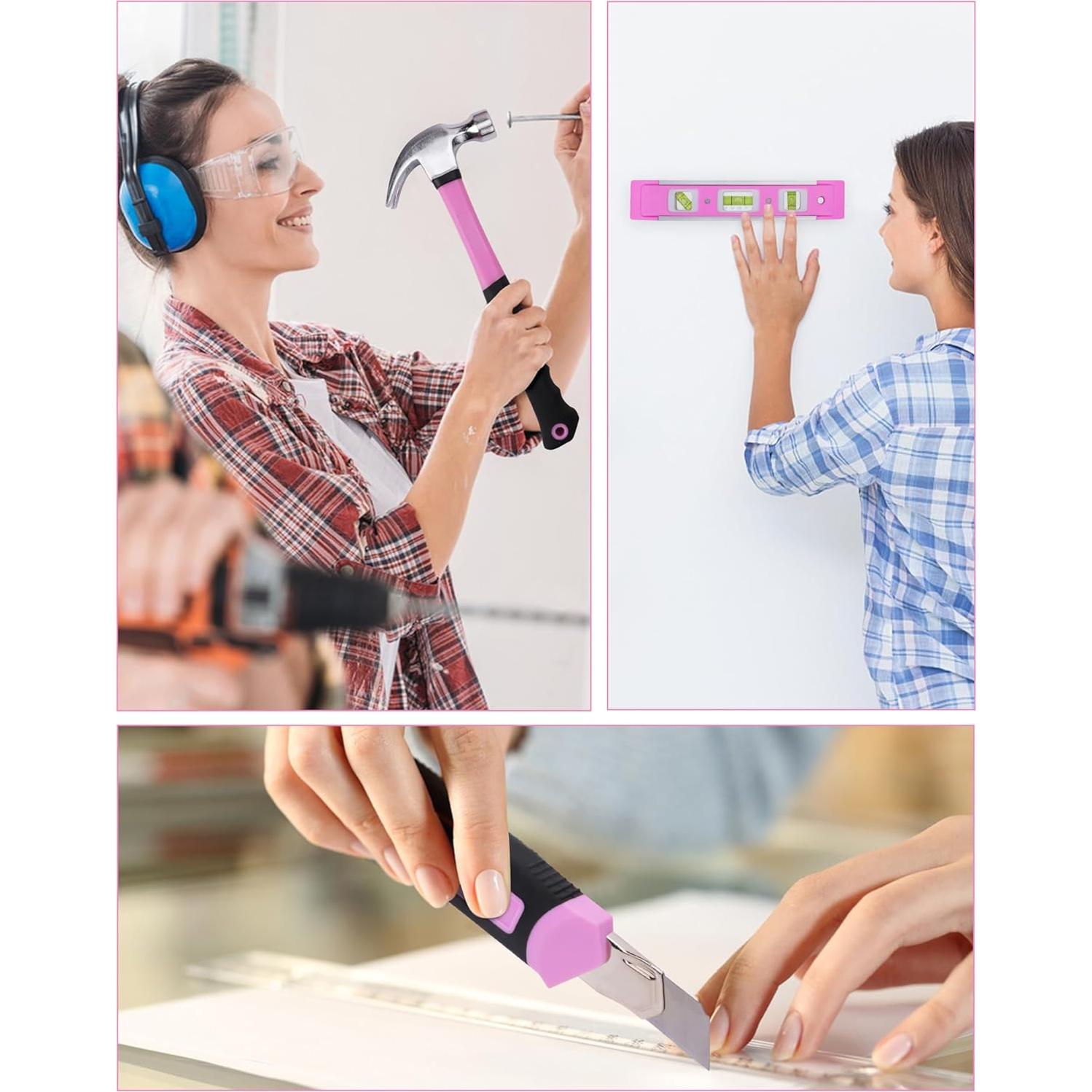 Juego de Herramientas KingTool 267 Piezas Rosa con Taladro 21V