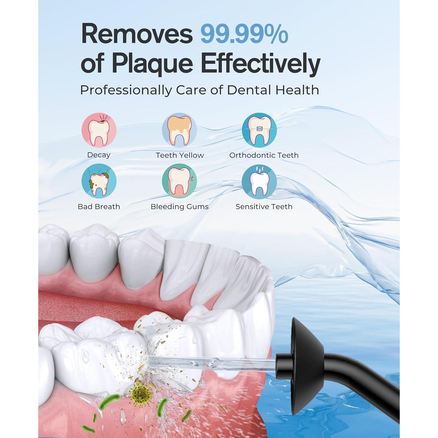 Hilo Dental Inalámbrico Demita GE203 300ML 3 Modos Negro