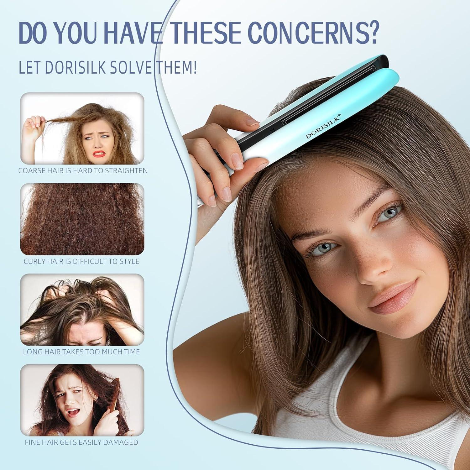 Plancha de Cabello DORISILK 1 Pulgada Cerámica 2 en 1