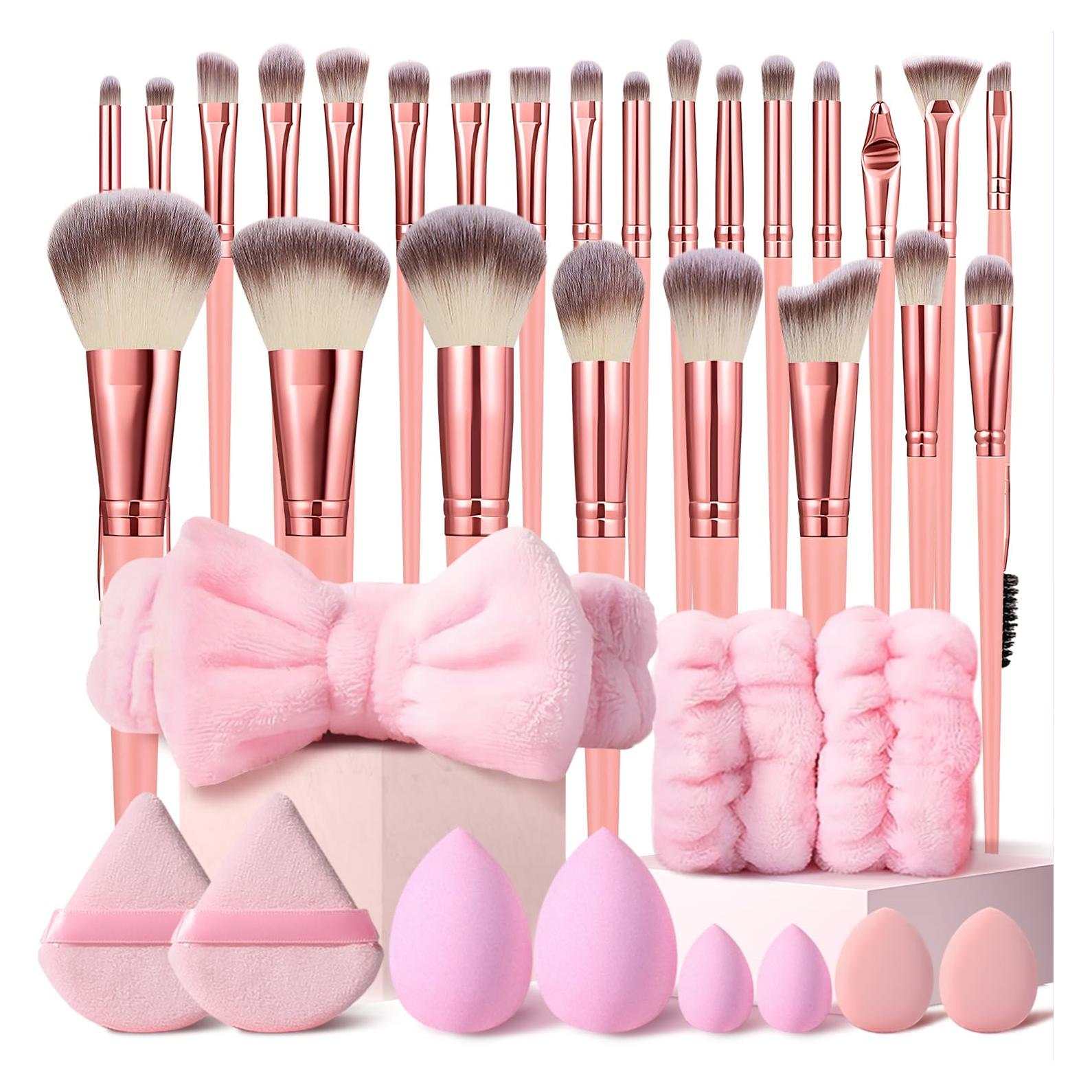 Conjunto de 36 Brochas de Maquillaje Rosa HGHDBT Profesional