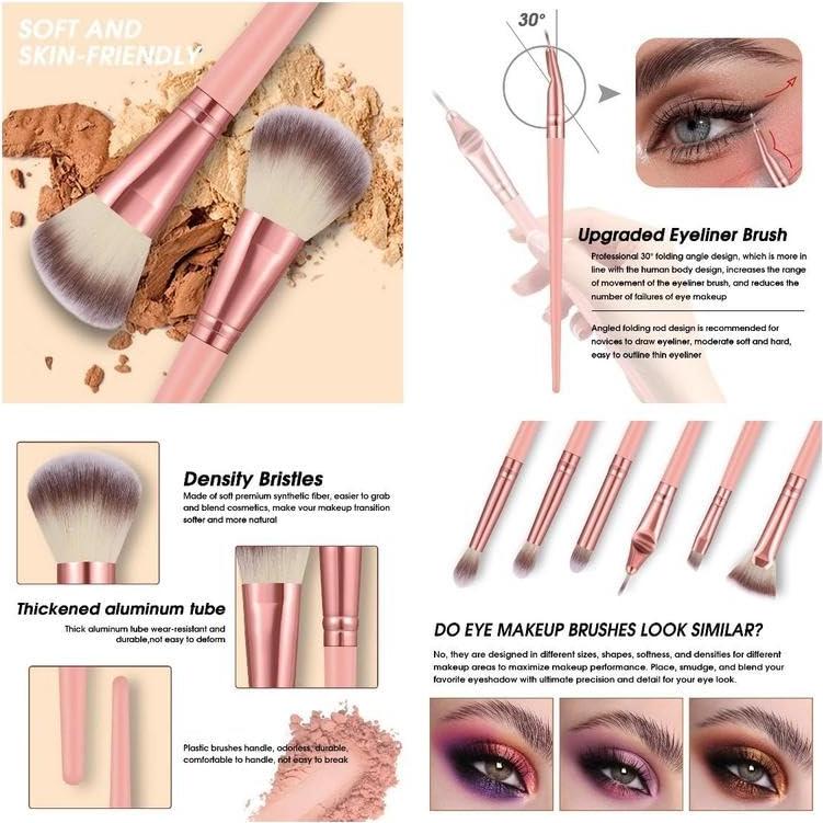 Conjunto de 36 Brochas de Maquillaje Rosa HGHDBT Profesional