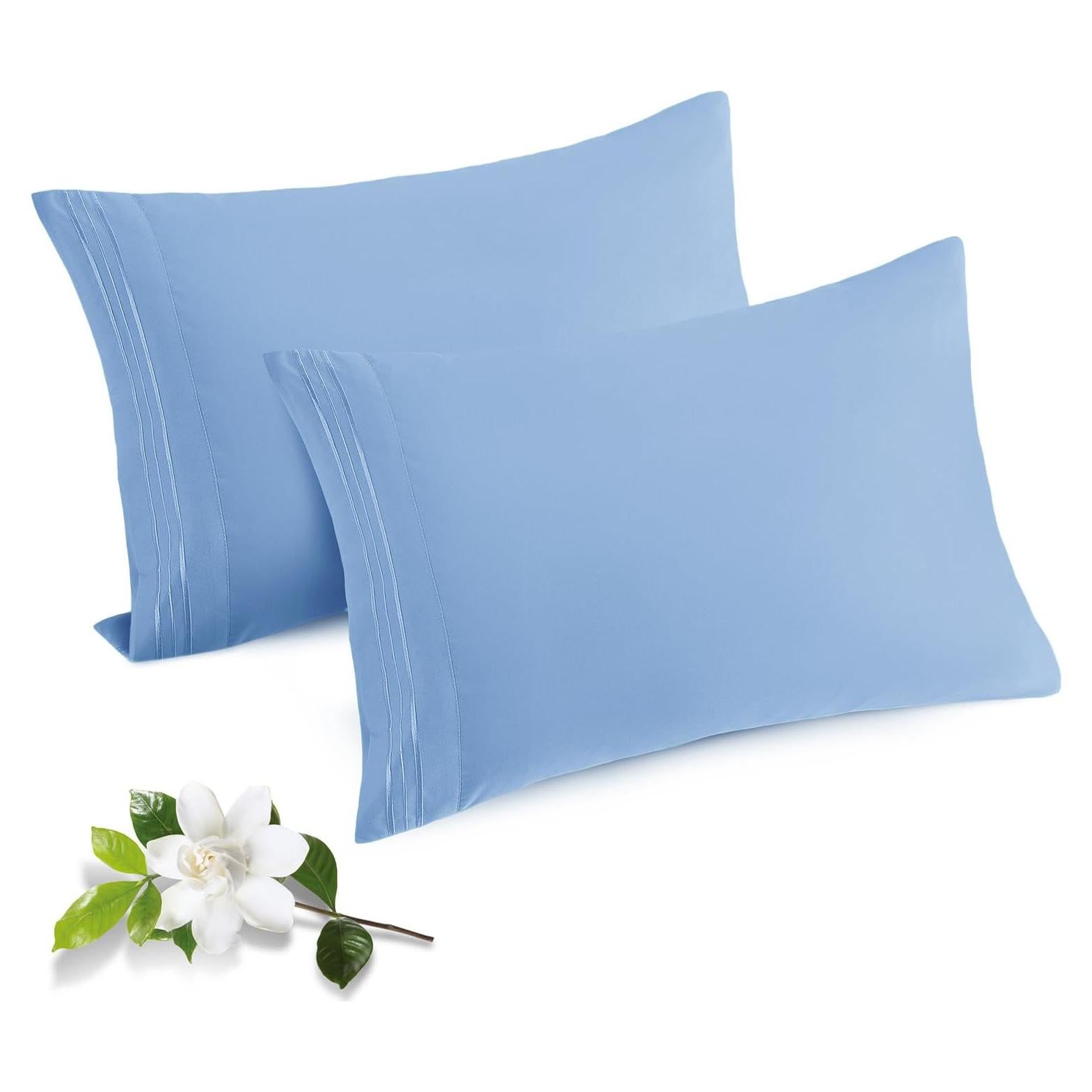 Horbaunal 2 Fundas de Almohada Microfibra Estándar Azul 66x51cm
