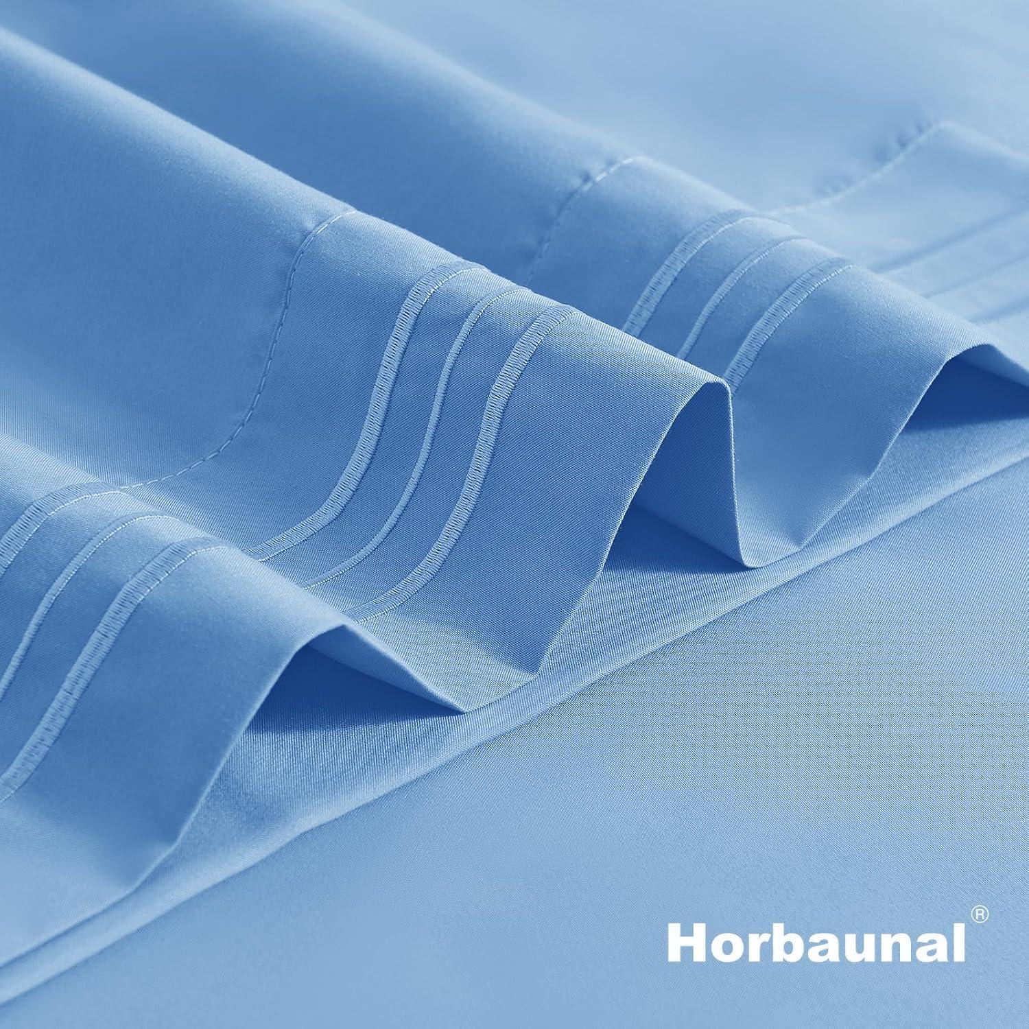 Horbaunal 2 Fundas de Almohada Microfibra Estándar Azul 66x51cm