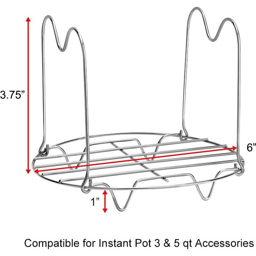 Rejilla de Vapor Createy 15.24 cm Acero Inoxidable para Olla a Presión