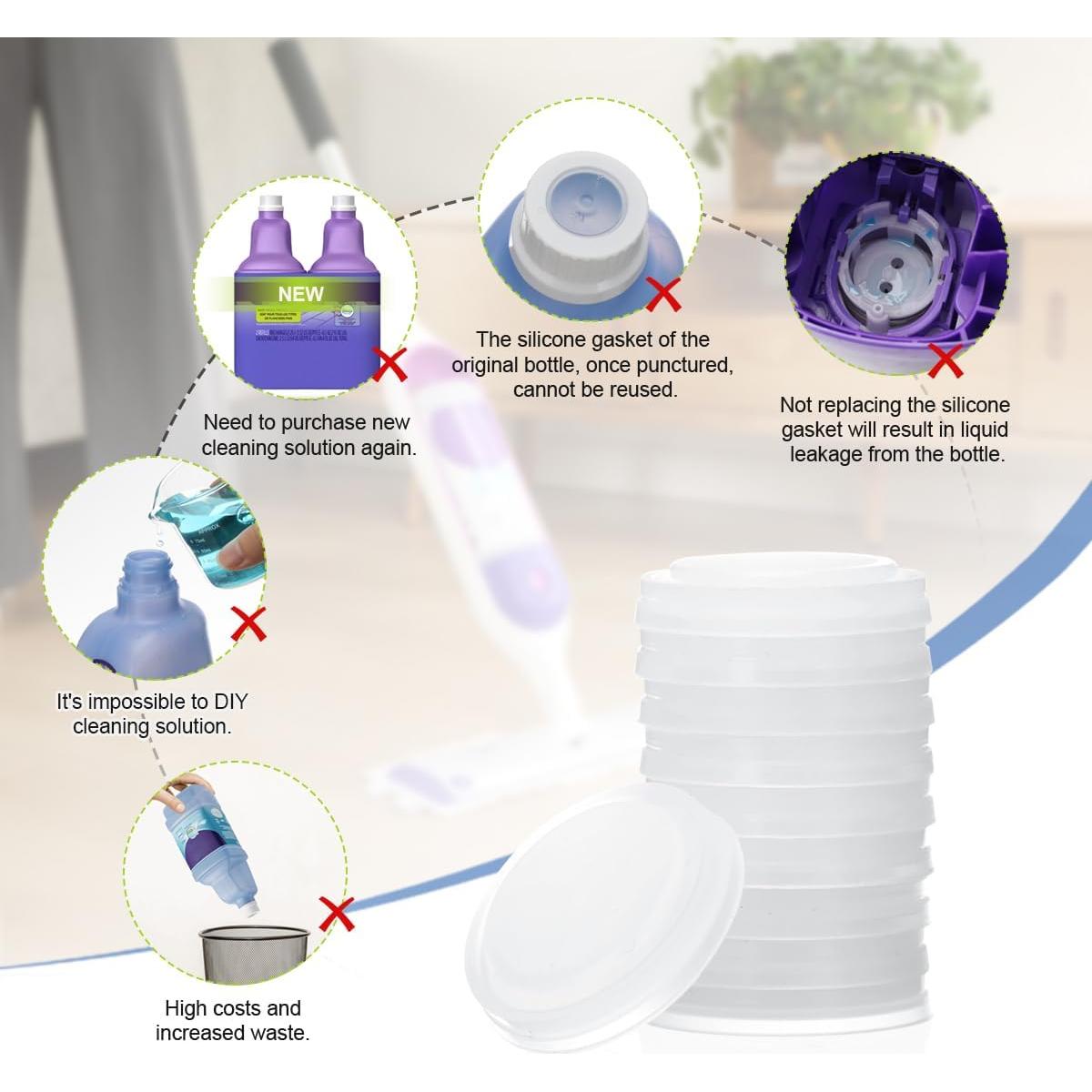 Junta de Silicona LANMU para Botellas Swiffer Wet Jet - Paquete de 10