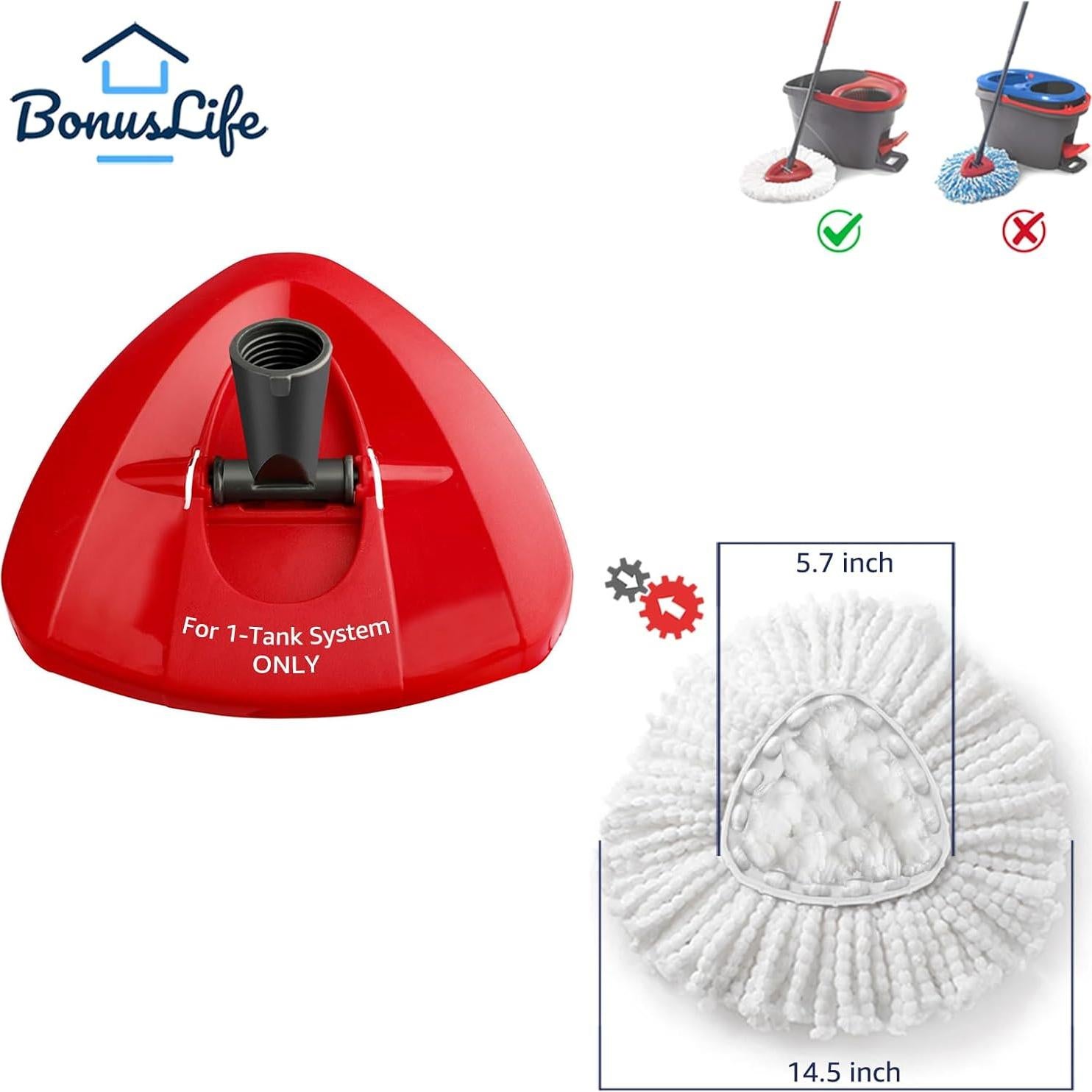 Repuestos Mopas Bonus Life 4 Cabezas + Base EasyWring 1 Tanque