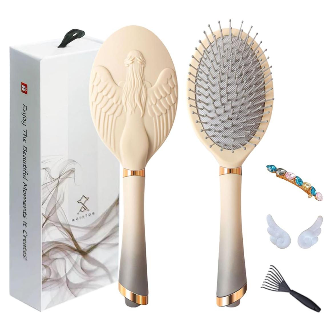 Cepillo Desenredante AORNTAE Beige - Anti-Estático y Suave