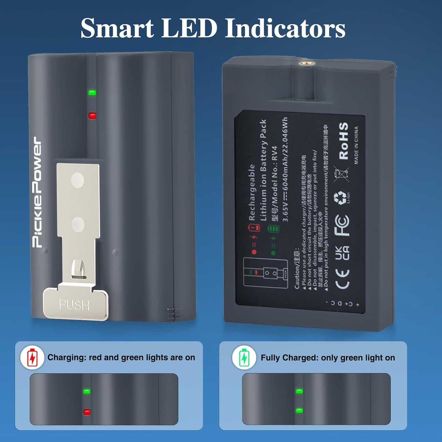 Batería Recargable Pickle Power 6040mAh para Timbre Ring 2/3/4
