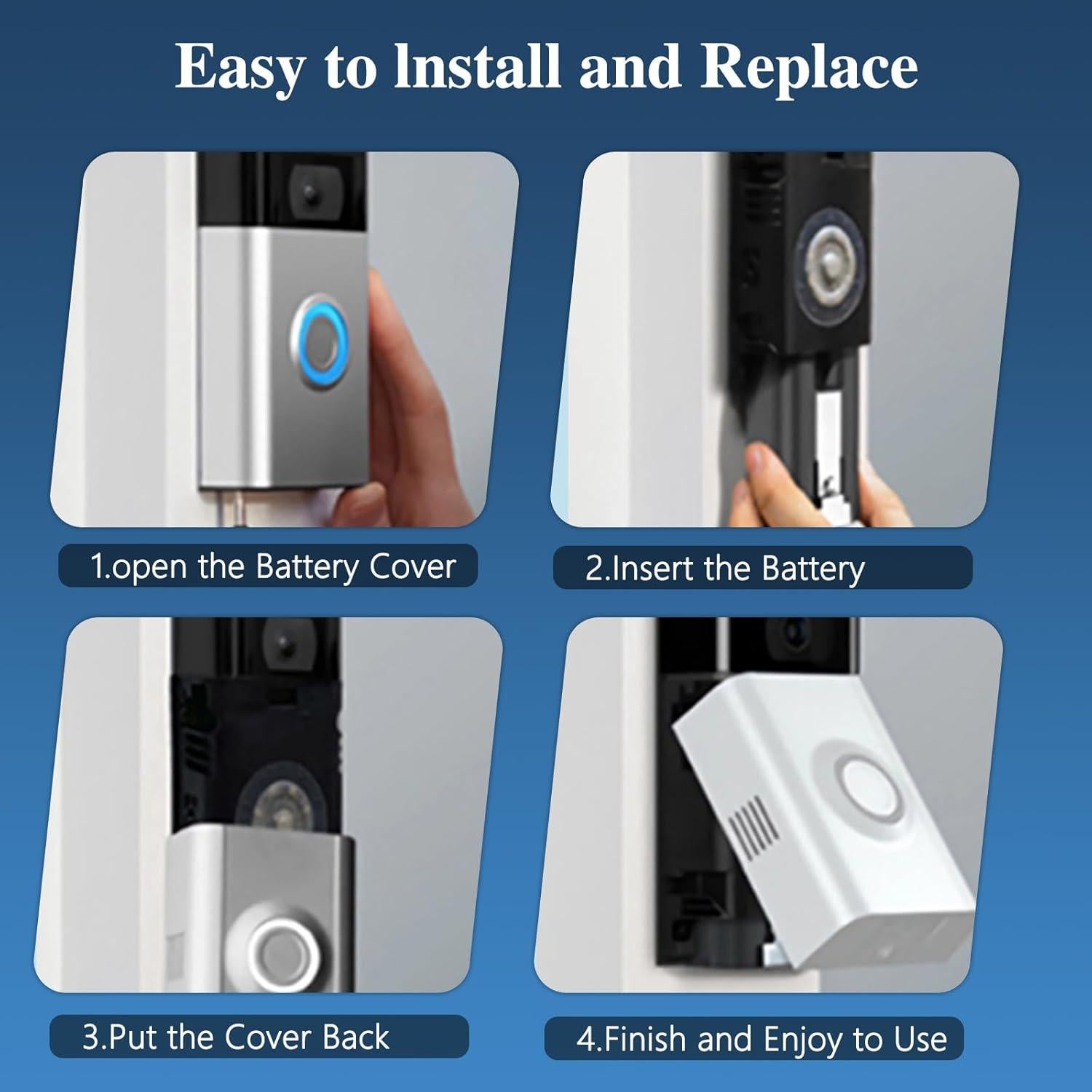 Batería Recargable Pickle Power 6040mAh para Timbre Ring 2/3/4