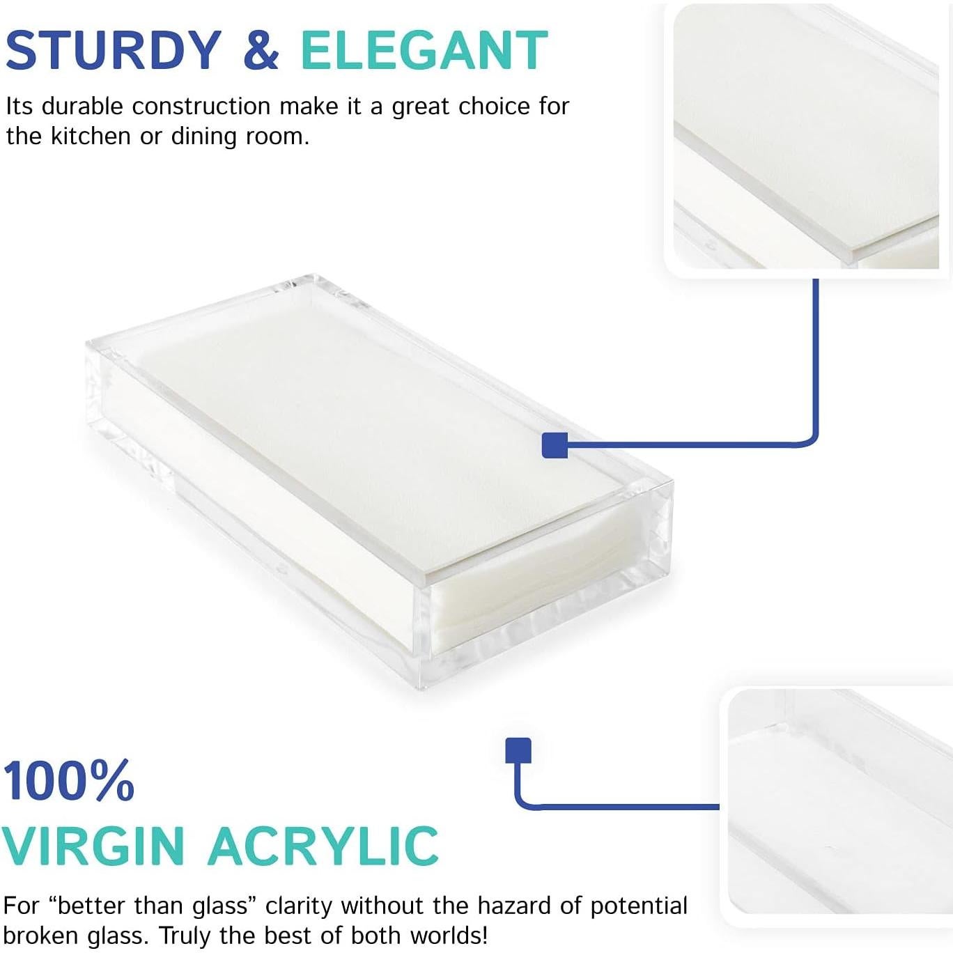 Soporte de Servilletas de Papel Acrílico Huang 12.7x21.6 cm