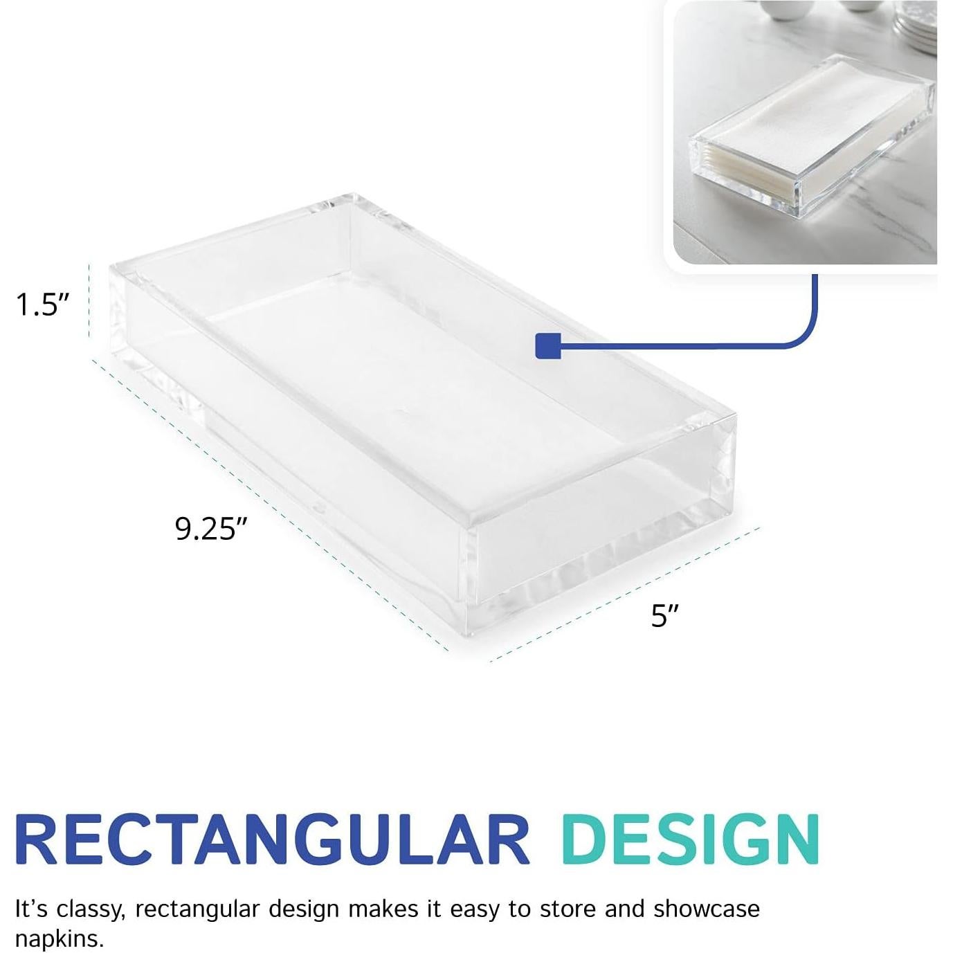 Soporte de Servilletas de Papel Acrílico Huang 12.7x21.6 cm
