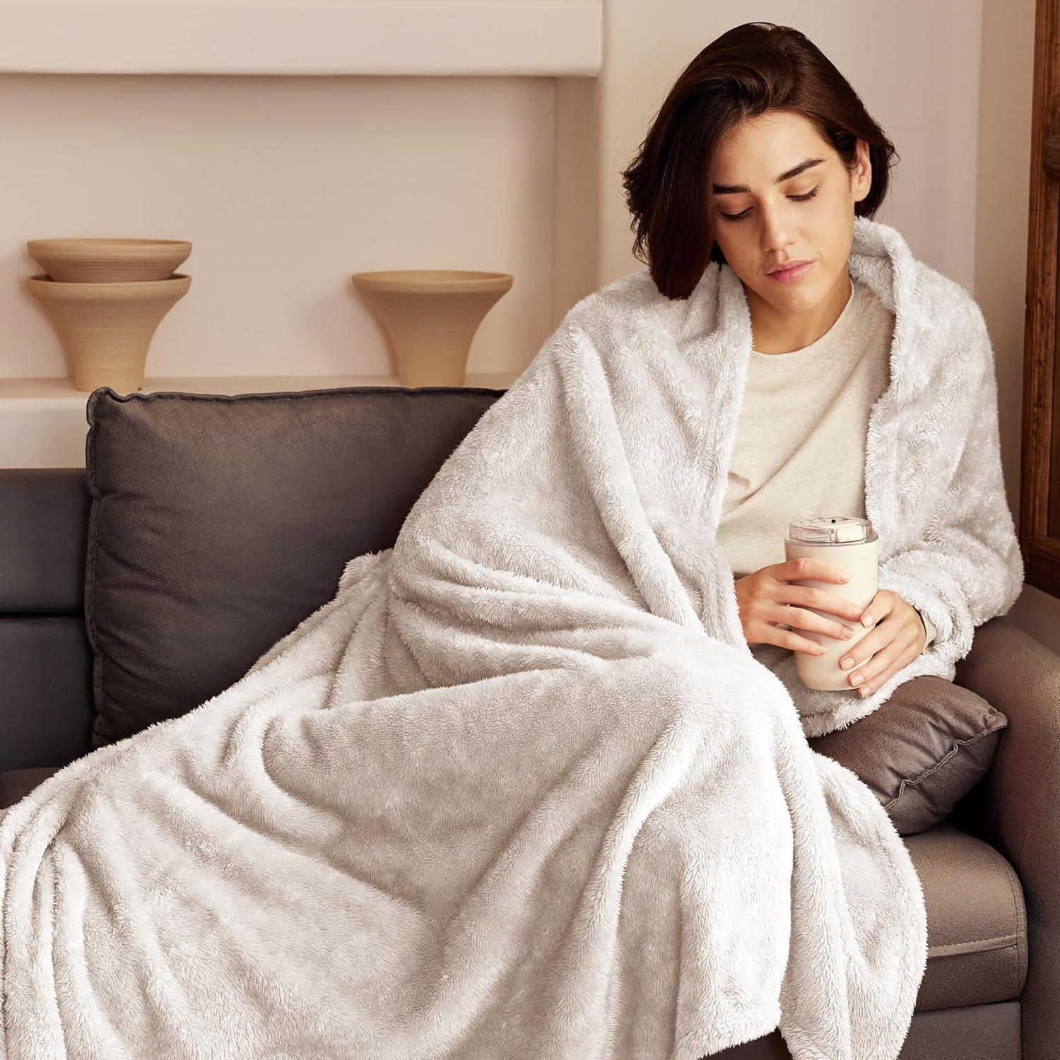 Manta de Felpa Suave Beige Exclusivo Mezcla 127x178 cm