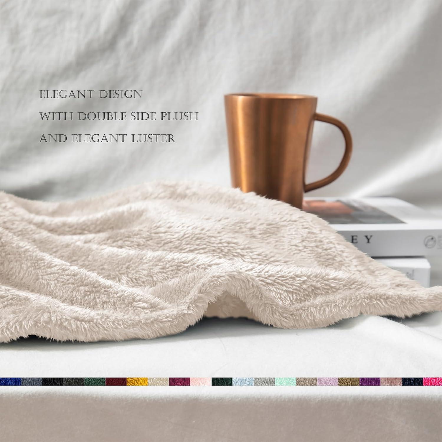 Manta de Felpa Suave Beige Exclusivo Mezcla 127x178 cm