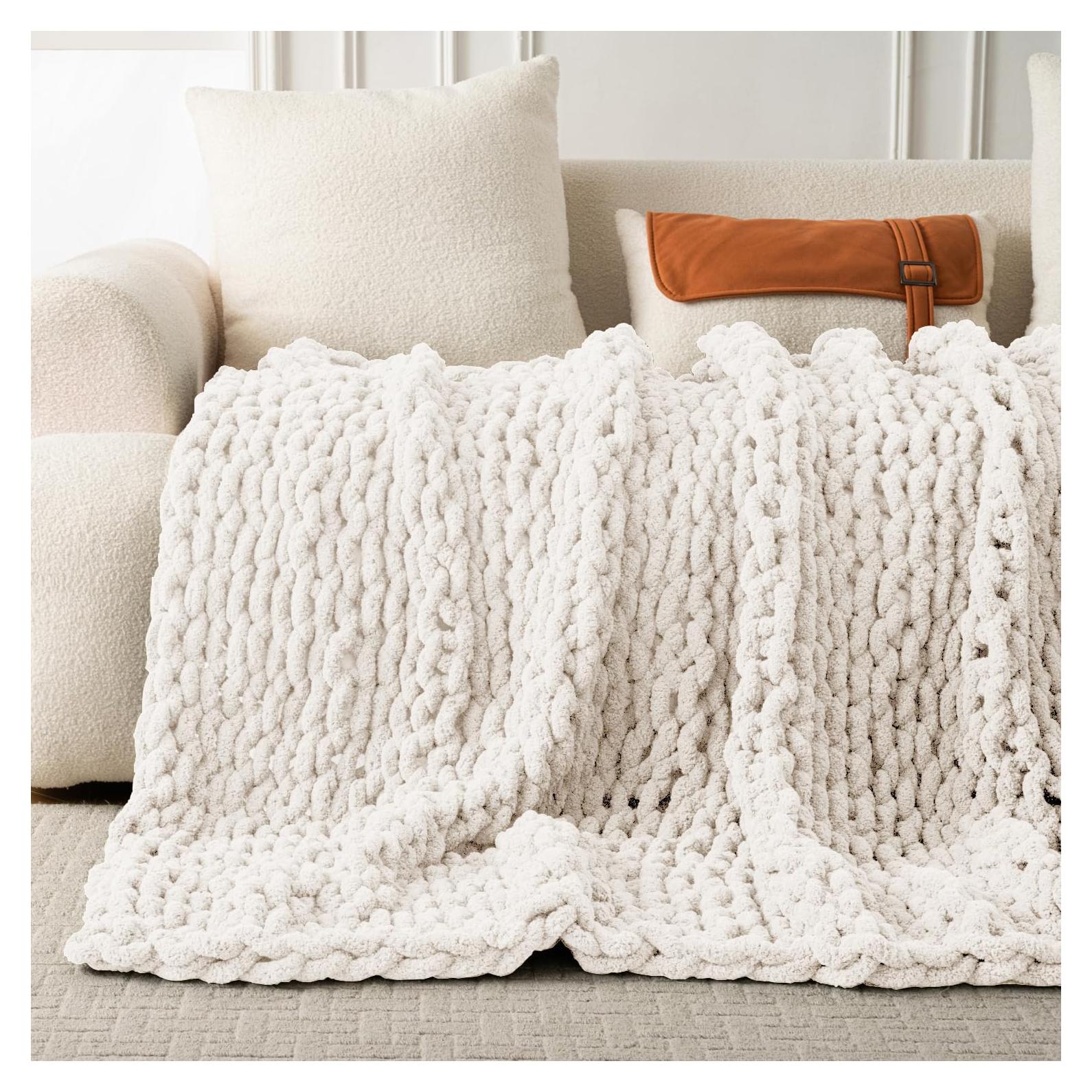 Manta de chenilla GRUPRIP 40x50 cm ultra suave y decorativa