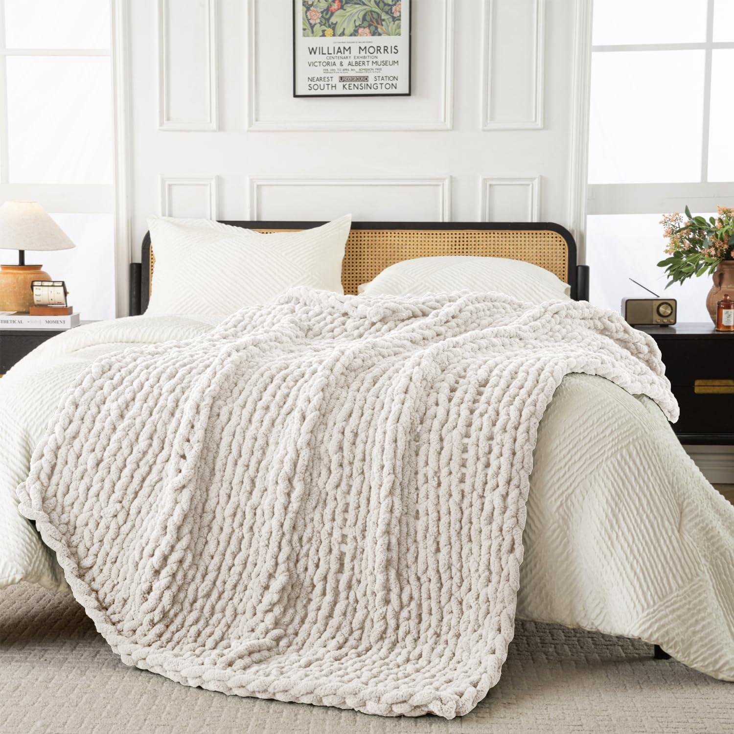 Manta de chenilla GRUPRIP 40x50 cm ultra suave y decorativa