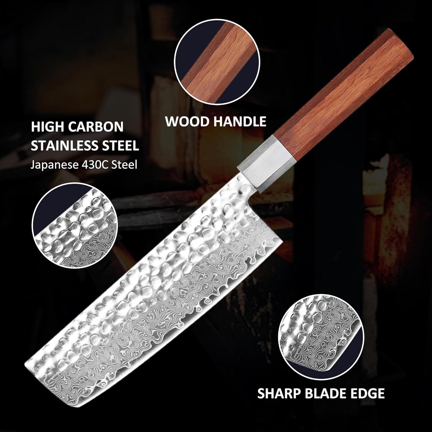 Juego de Cuchillos de Cocina YOTSUBA 3 Piezas Damasco Forjado