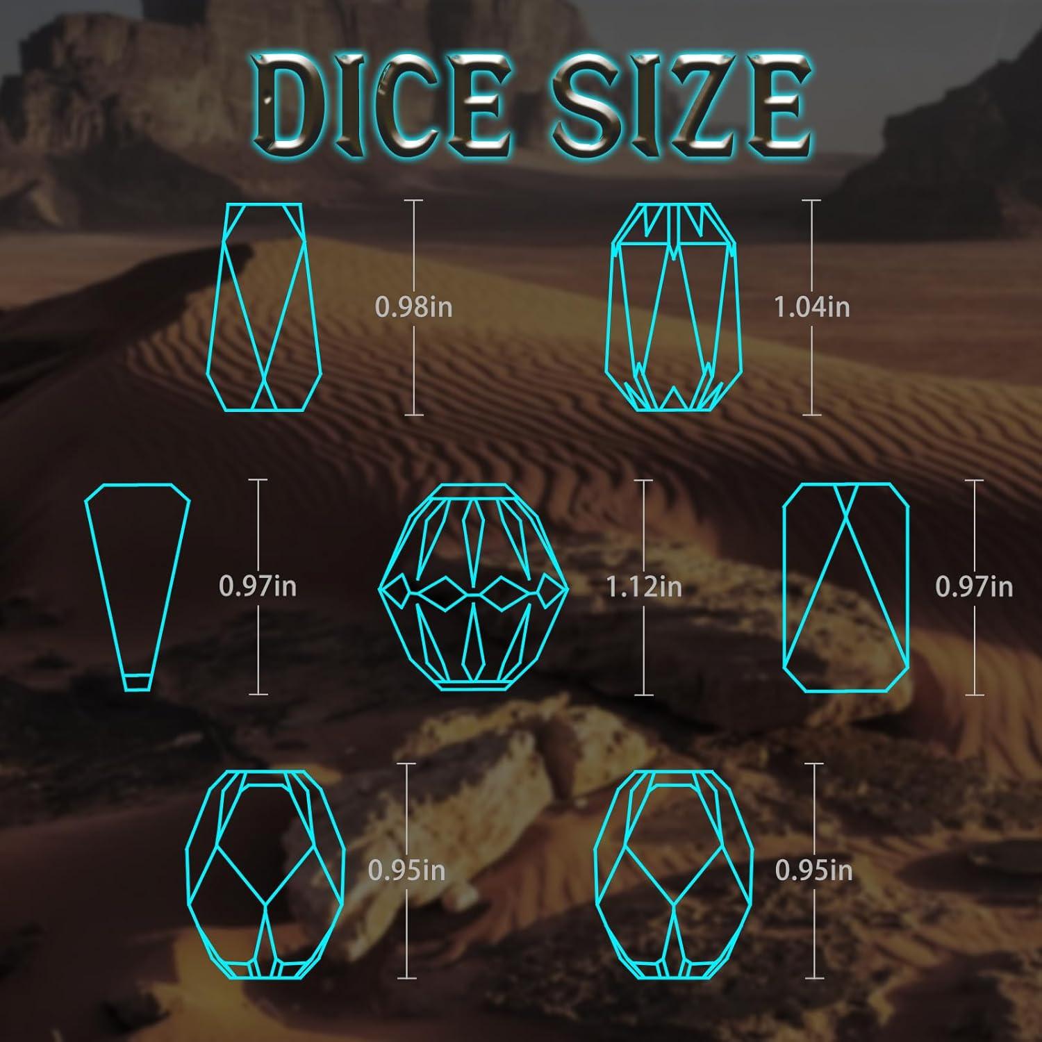 Dados de Metal D&D FONVGOGO 7 Piezas Stonehenge Azul