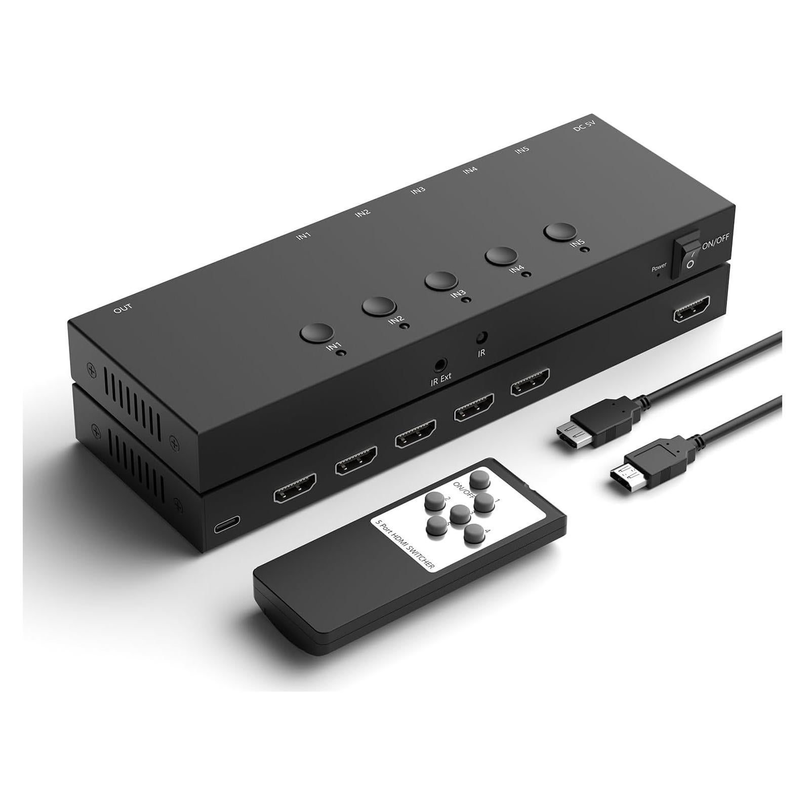 Conmutador HDMI 5 Puertos ZUZONG 4K 60Hz Control Remoto