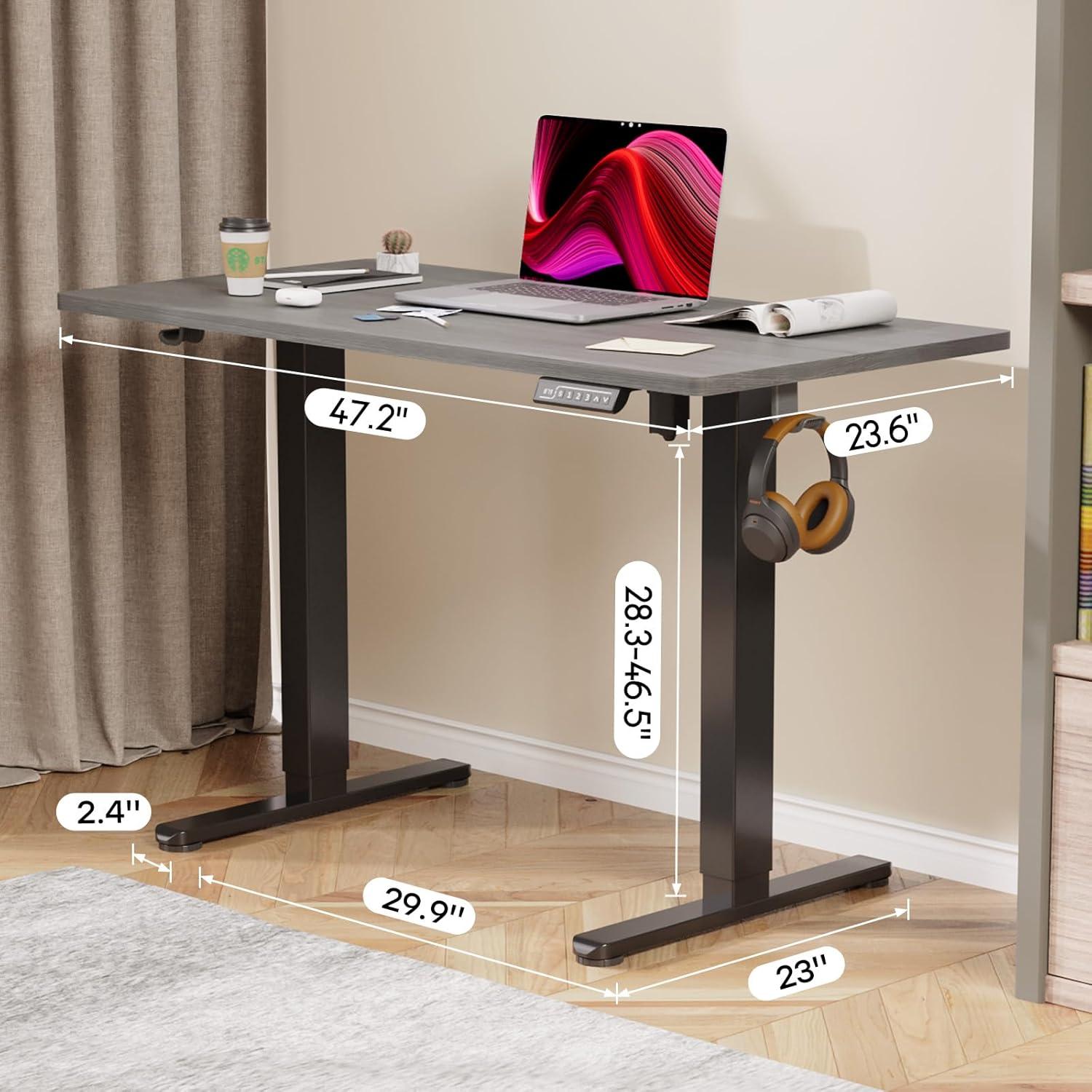 Escritorio de Pie Eléctrico JYLH JOYSEEKER 48x24 Gris Ajustable