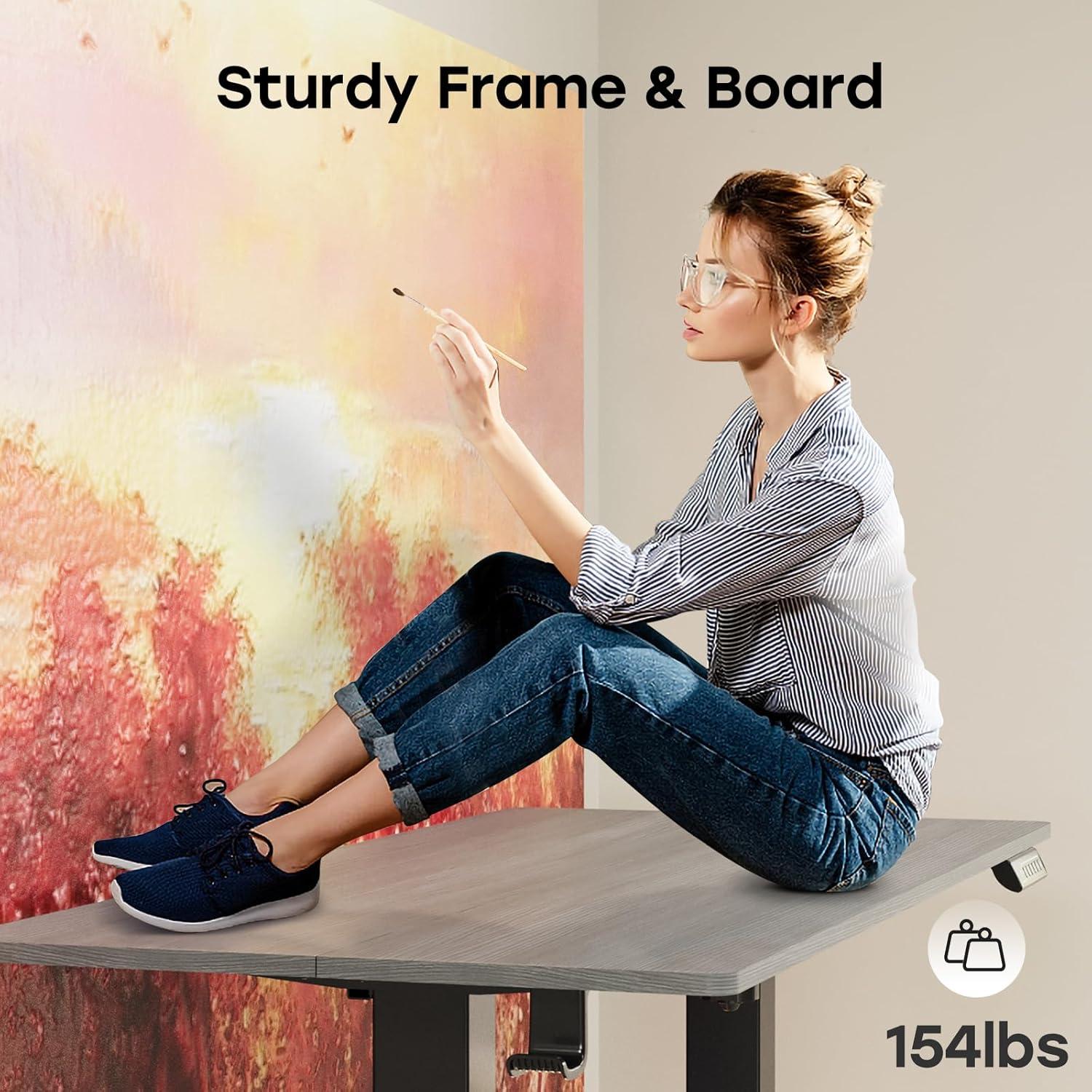 Escritorio de Pie Eléctrico JYLH JOYSEEKER 48x24 Gris Ajustable