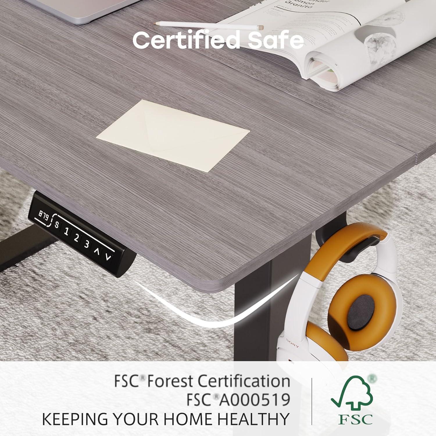 Escritorio de Pie Eléctrico JYLH JOYSEEKER 48x24 Gris Ajustable