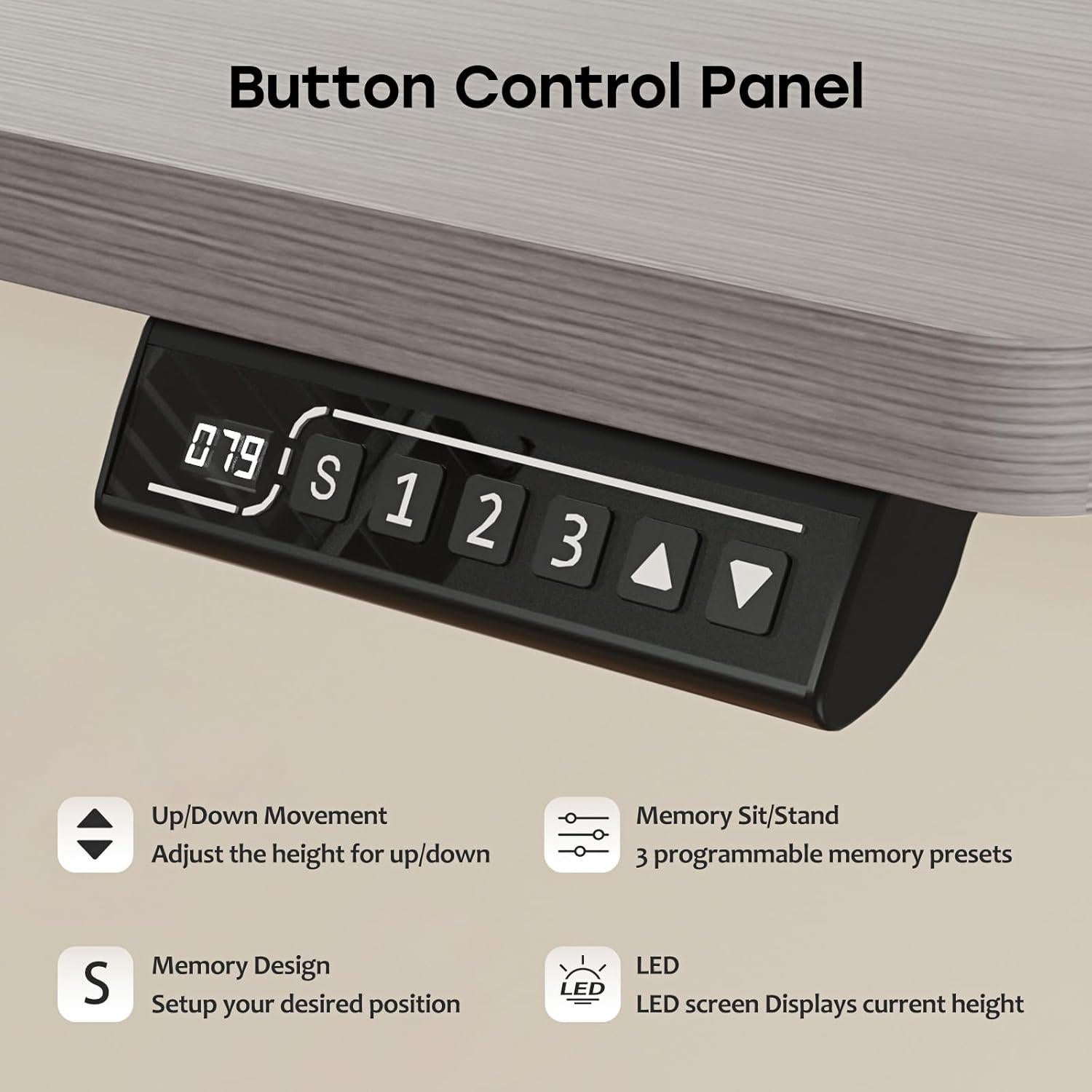 Escritorio de Pie Eléctrico JYLH JOYSEEKER 48x24 Gris Ajustable