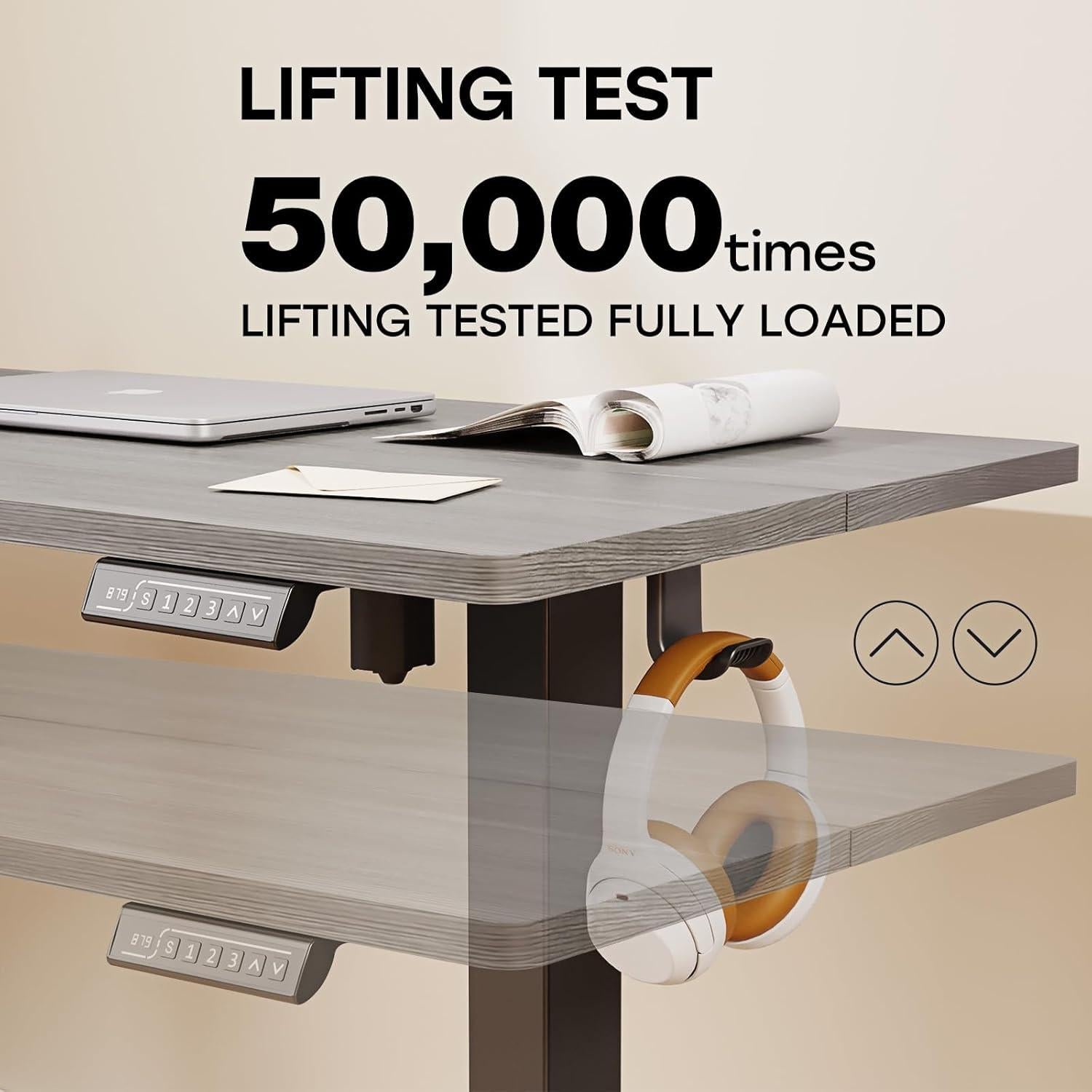 Escritorio de Pie Eléctrico JYLH JOYSEEKER 48x24 Gris Ajustable