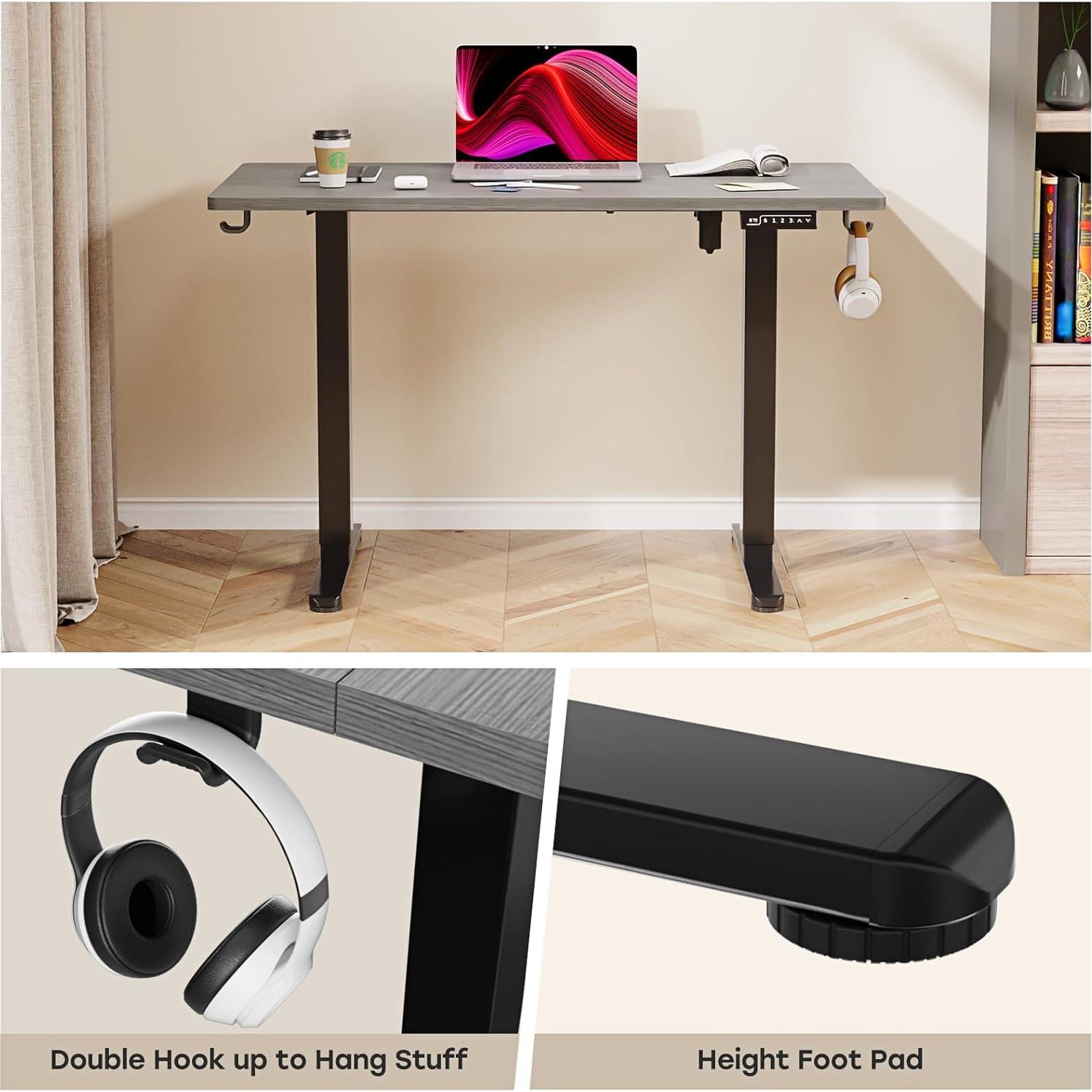 Escritorio de Pie Eléctrico JYLH JOYSEEKER 48x24 Gris Ajustable