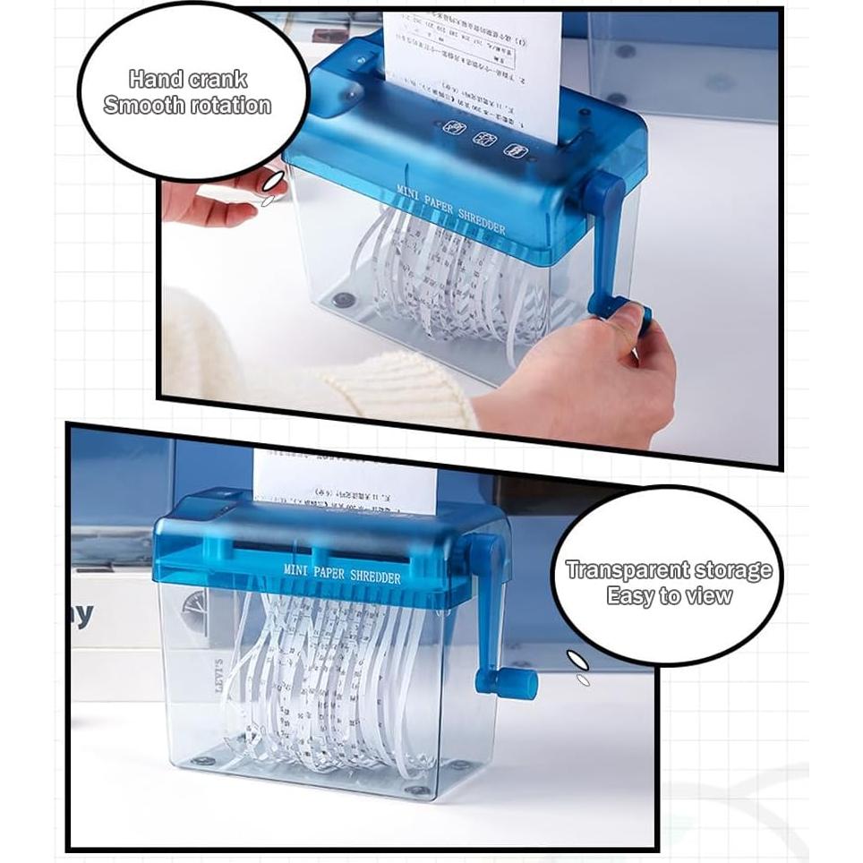 Mini Trituradora Manual Kakalote para Papel y Documentos - Negro
