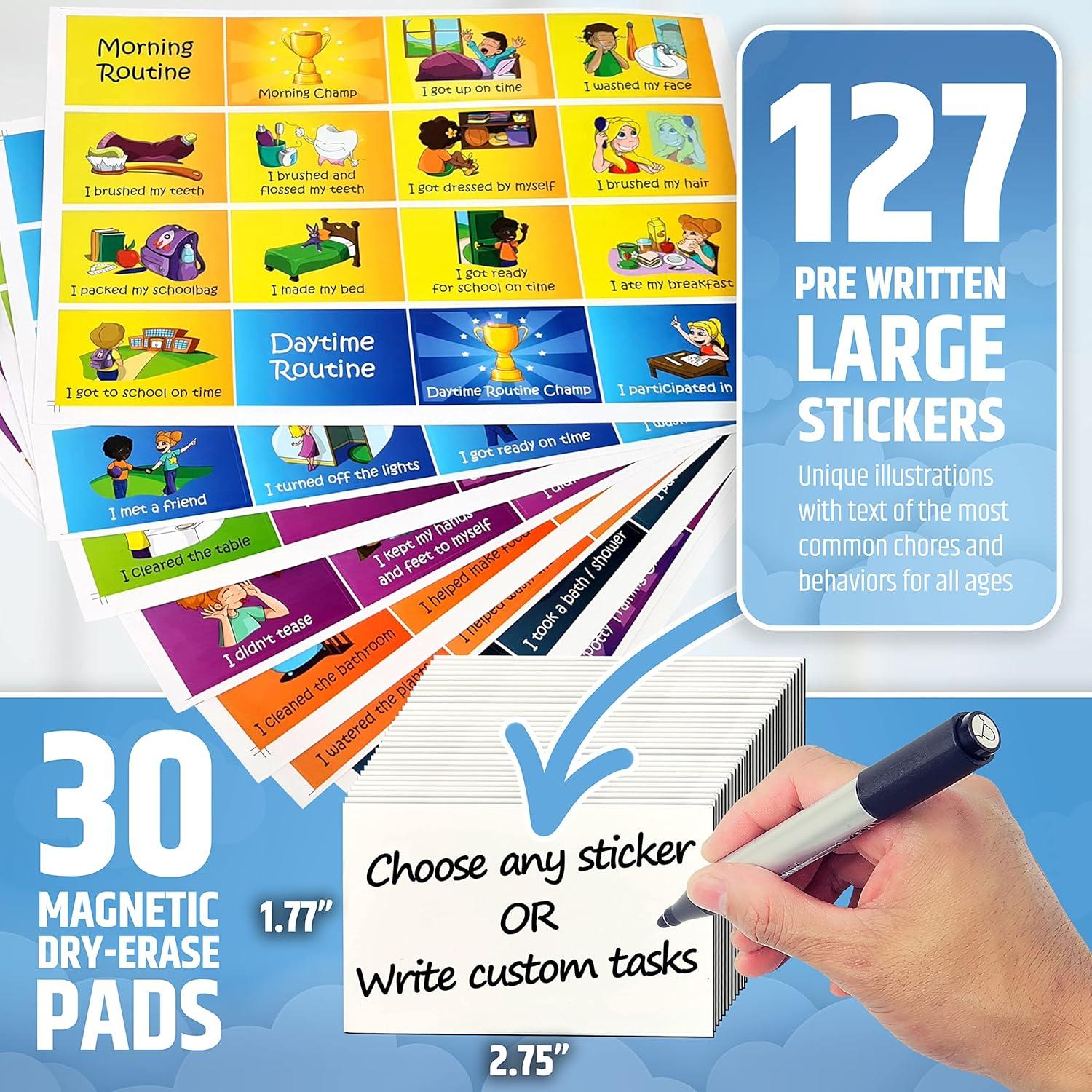 Tabla de Recompensas Magnética HMmagnets para 1 Niño - 127 Pegatinas