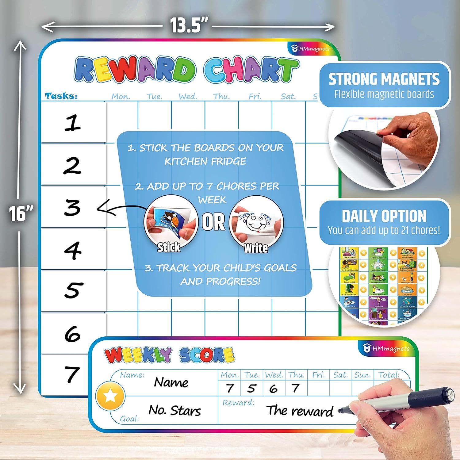 Tabla de Recompensas Magnética HMmagnets para 1 Niño - 127 Pegatinas