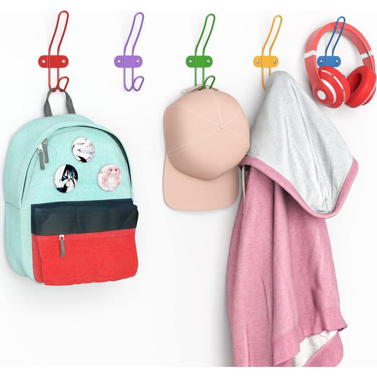 Ganchos de abrigo para niños Tibres - Juego de 5 coloridos